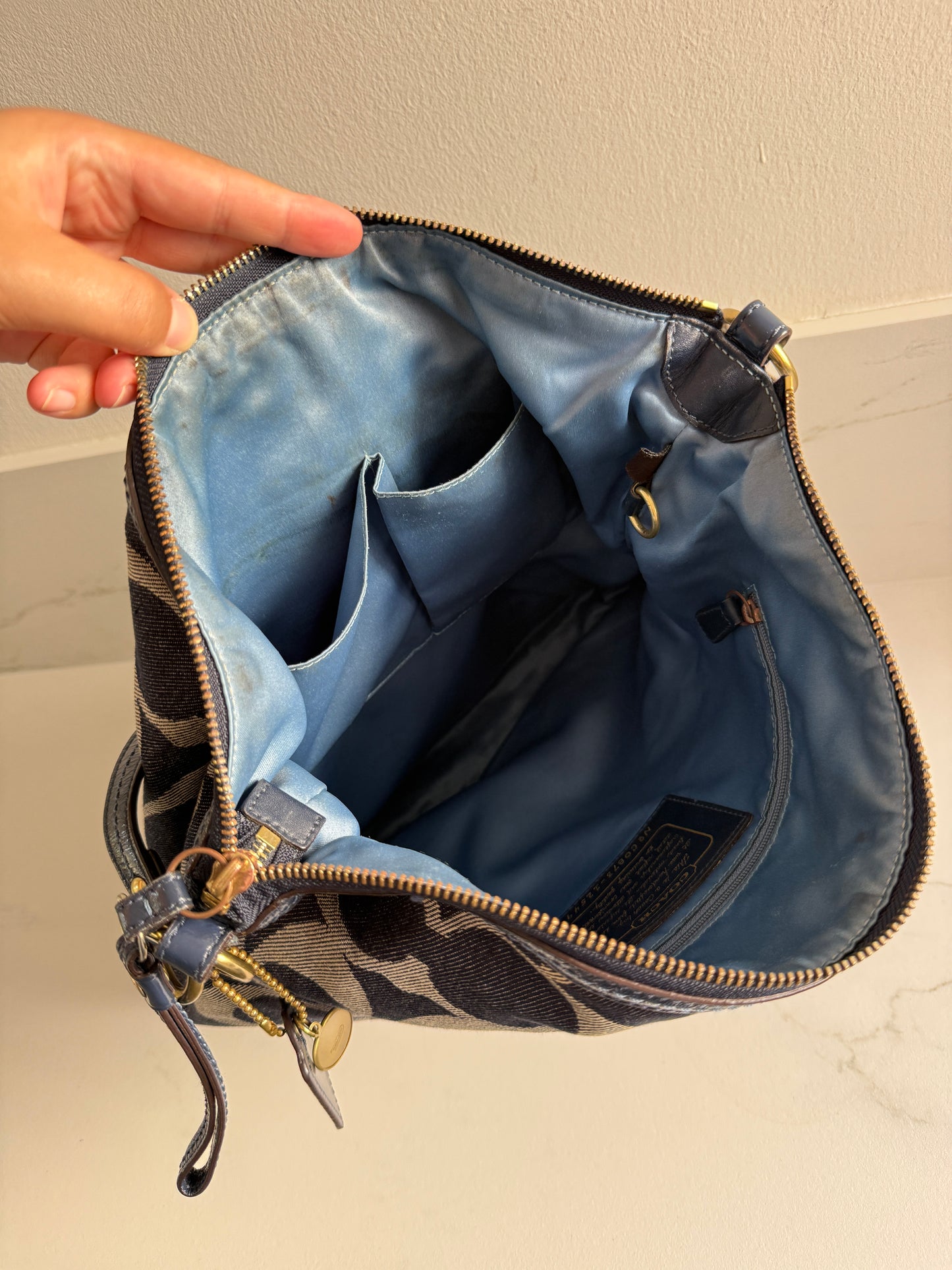 Rare Coach Denim Signature Shoulder Bag