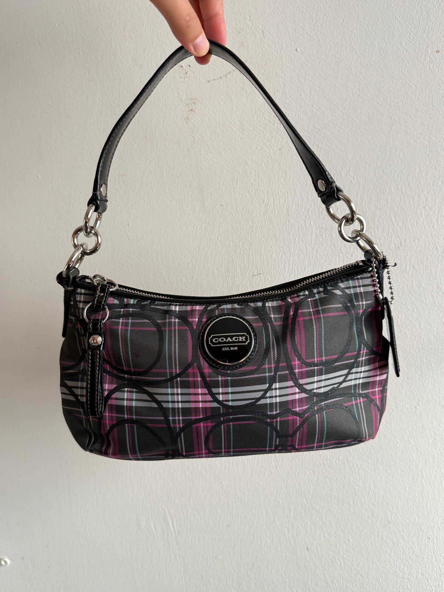 Rare Coach Poppy Plaid Shoulder Bag