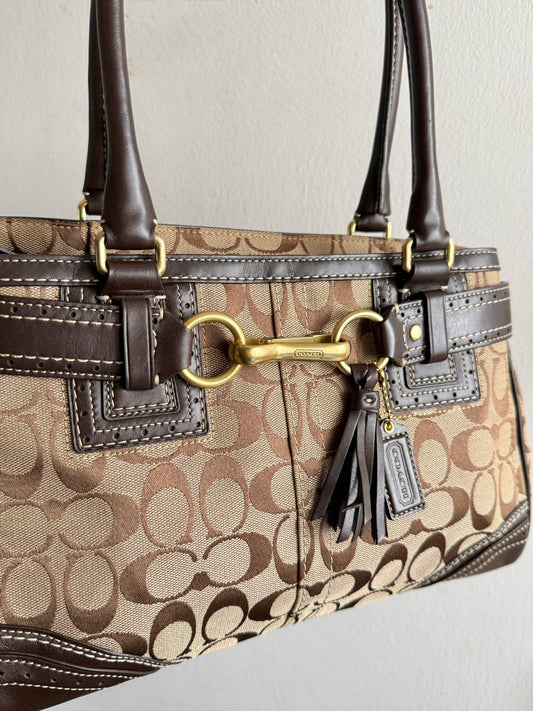 Rare Coach Hampton Signature Shoulder Bag