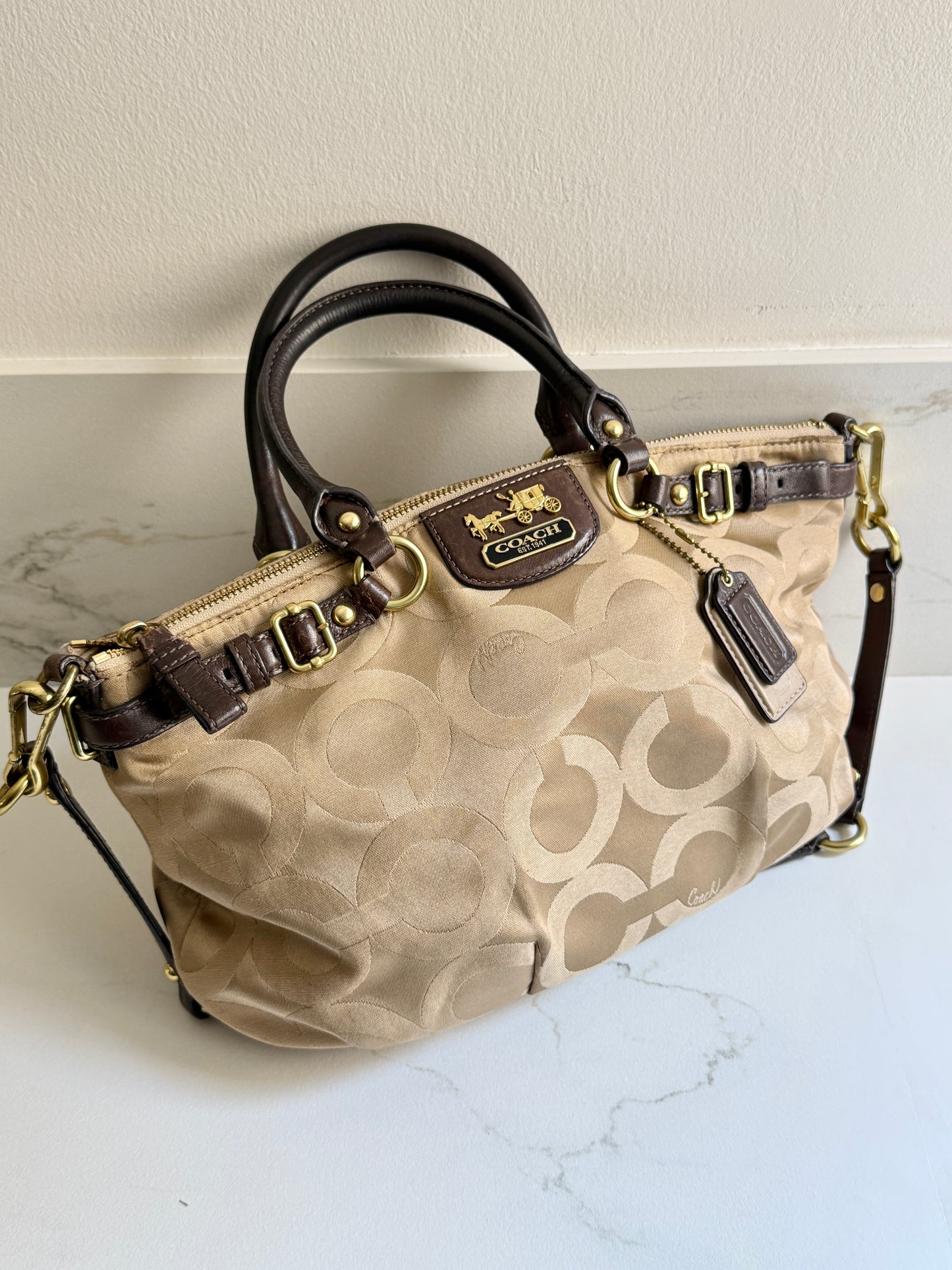 Coach Madison Sophia Op Art Signature Satchel