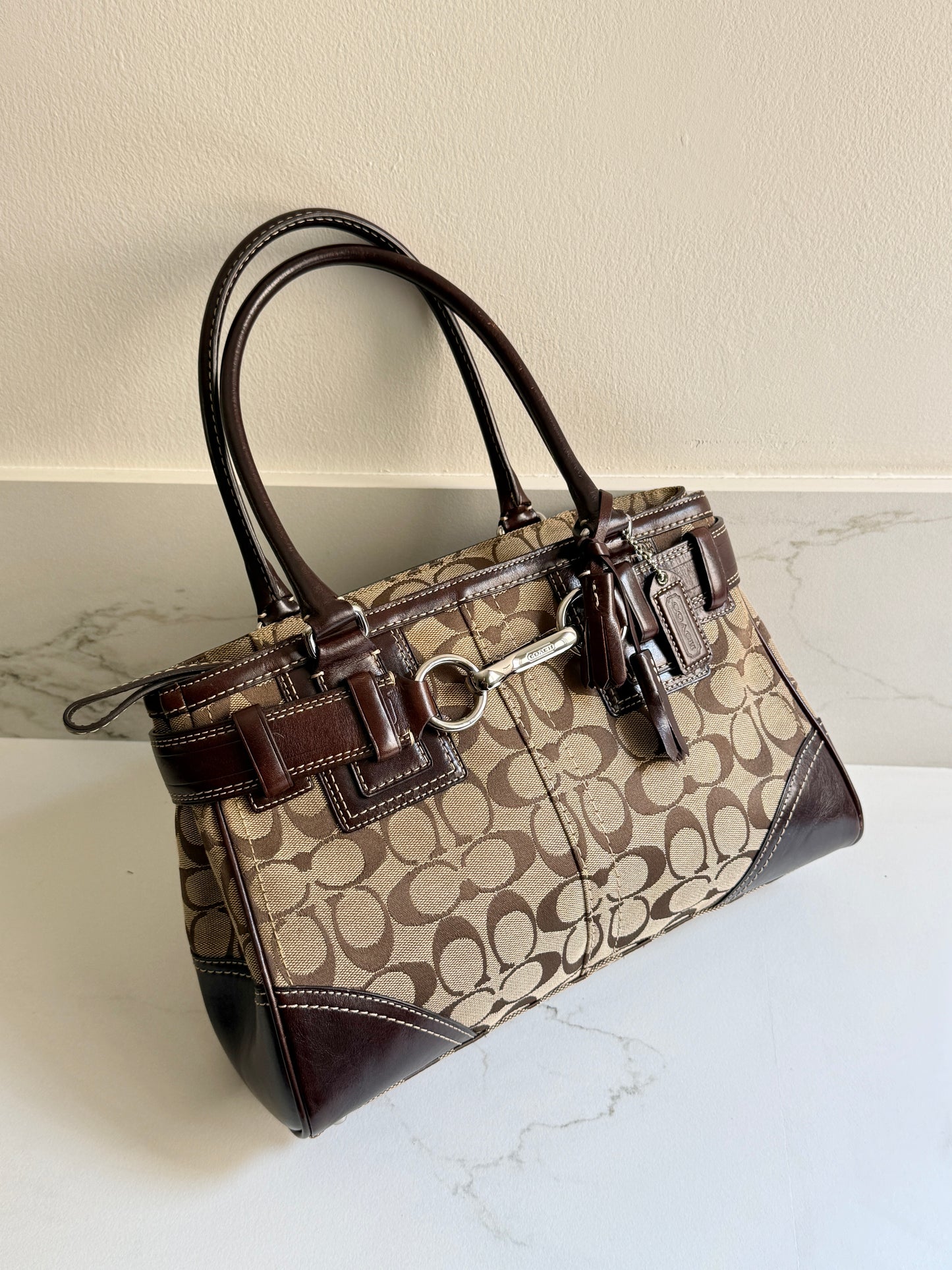 Coach Hampton Signature Shoulder Bag, Medium