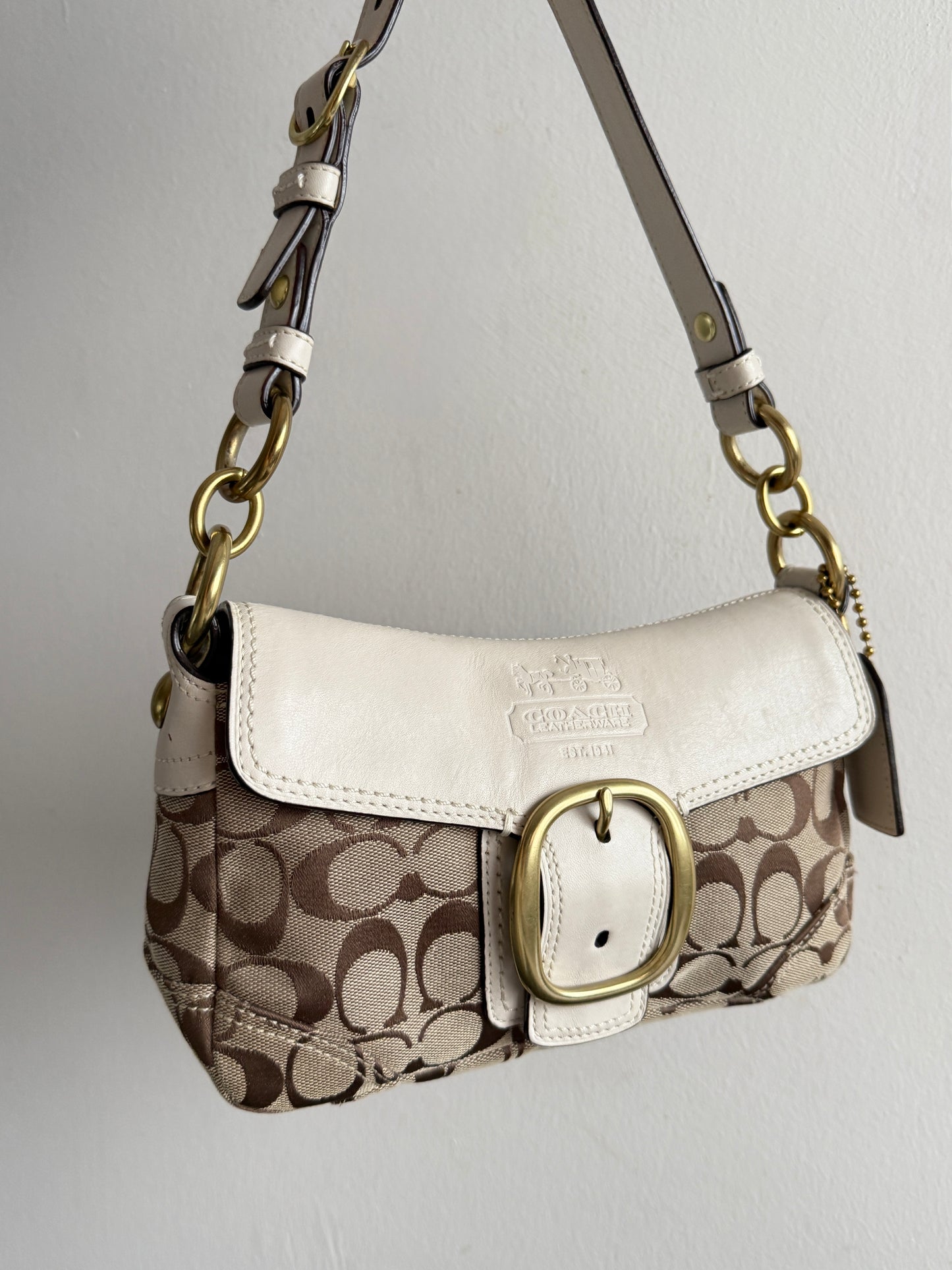 Super Rare Coach Bleecker Signature Shoulder Bag