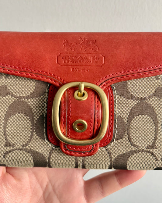 Super Rare Coach Bleecker Signature Long Wallet