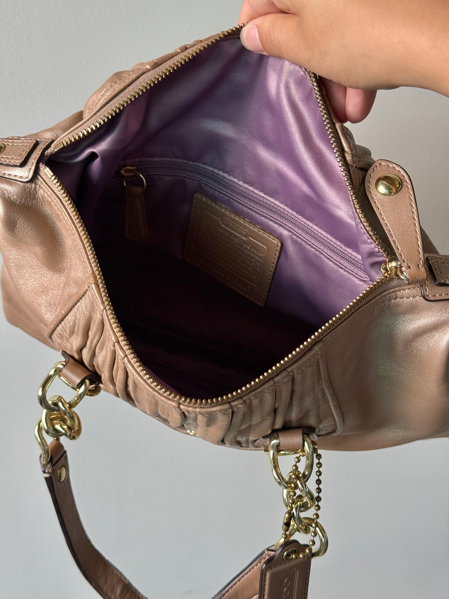 Super Rare Coach Ashley Rose Gold Leather Satchel