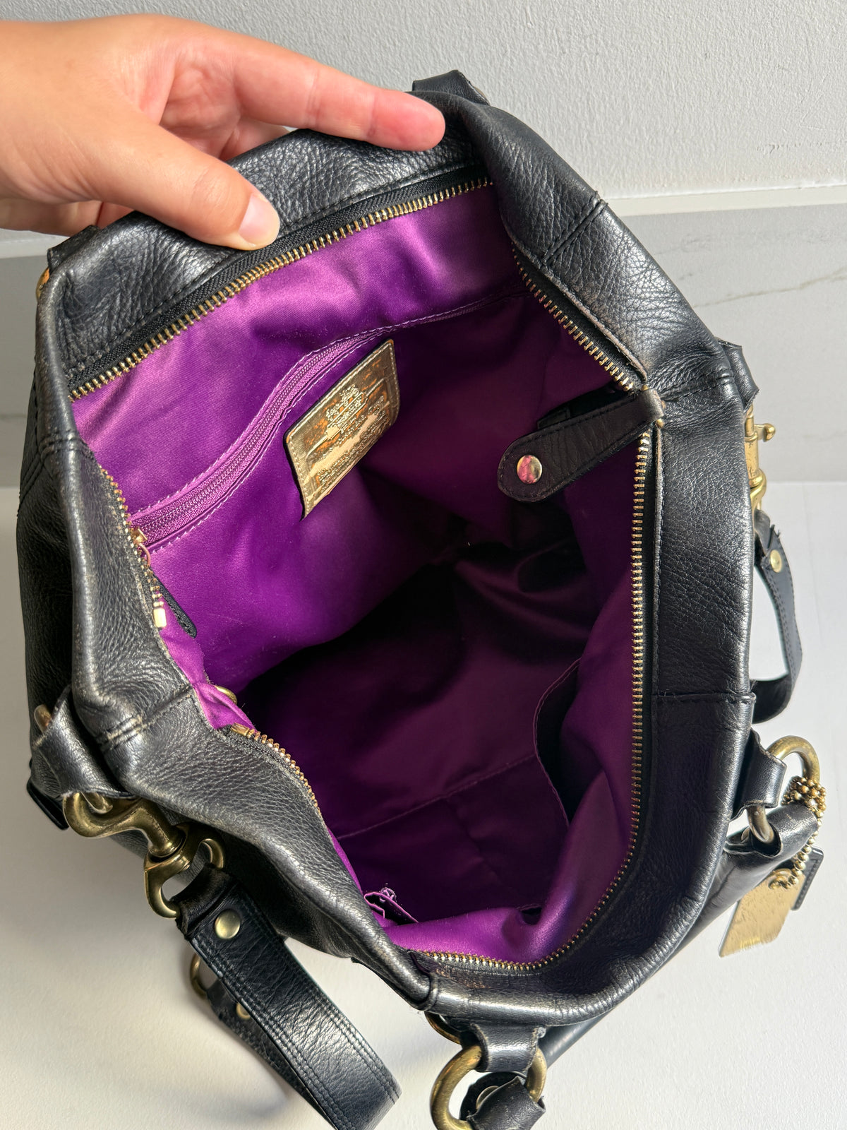 Rare Coach Ashley Black Leather Tote Bag
