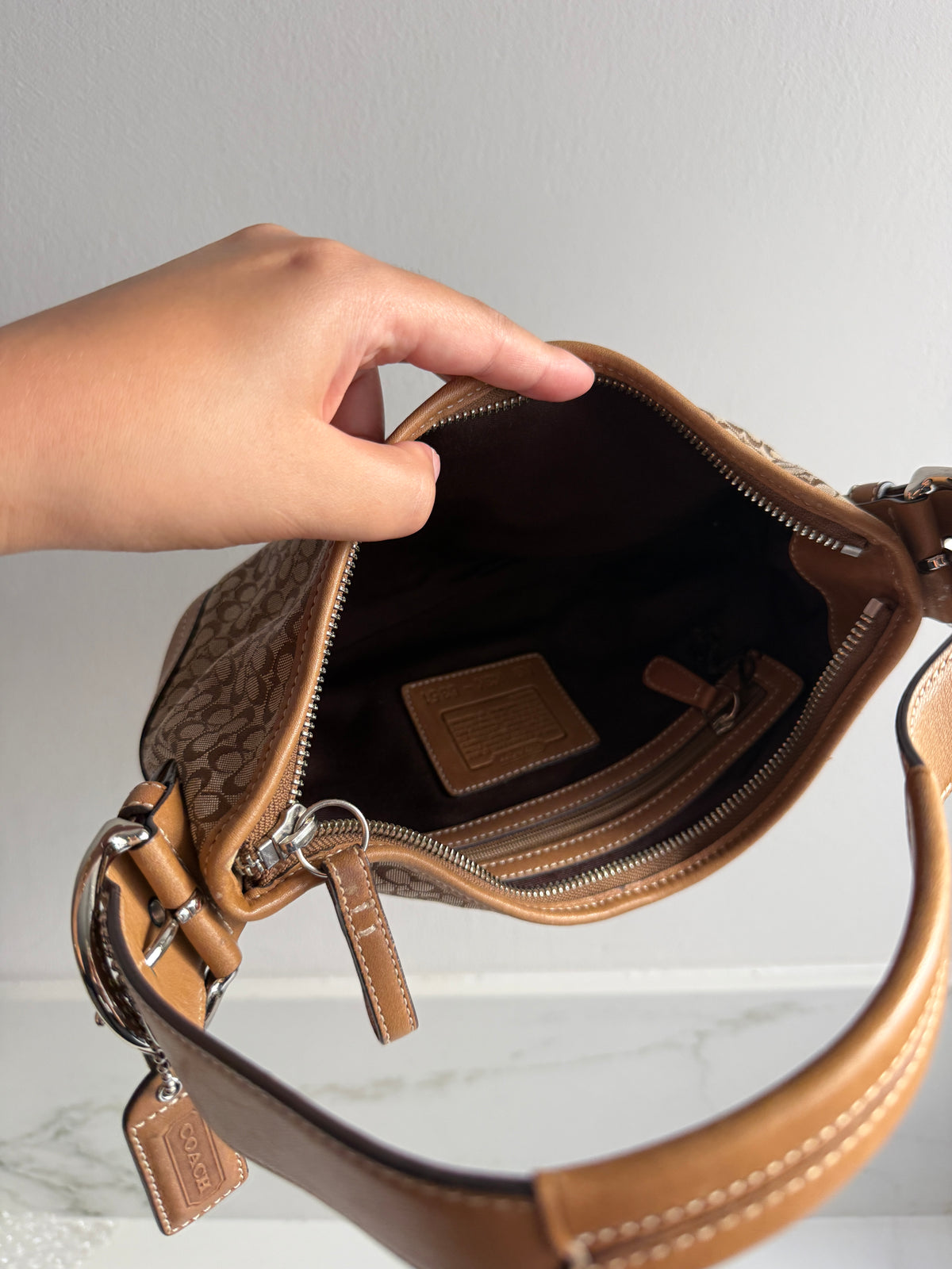 Coach Soho Brown Signature Mini Bag