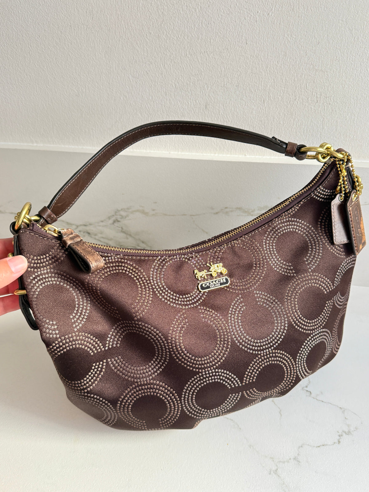 Rare Coach Madison Op Art Signature Shoulder Bag