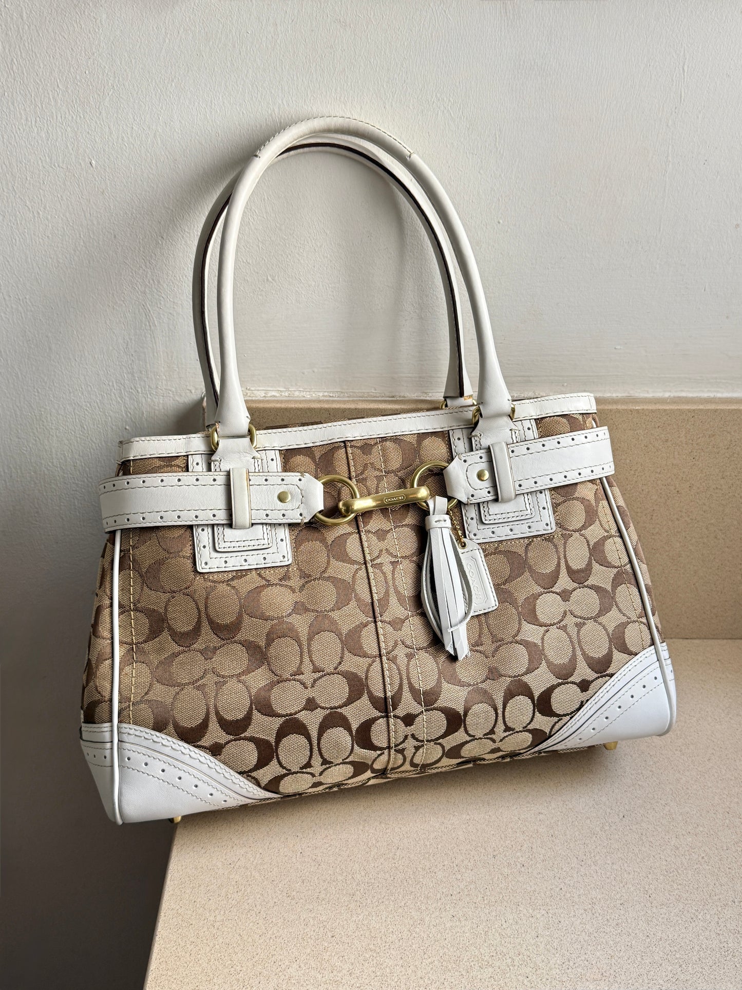 Rare Coach Hampton Signature Shoulder Bag