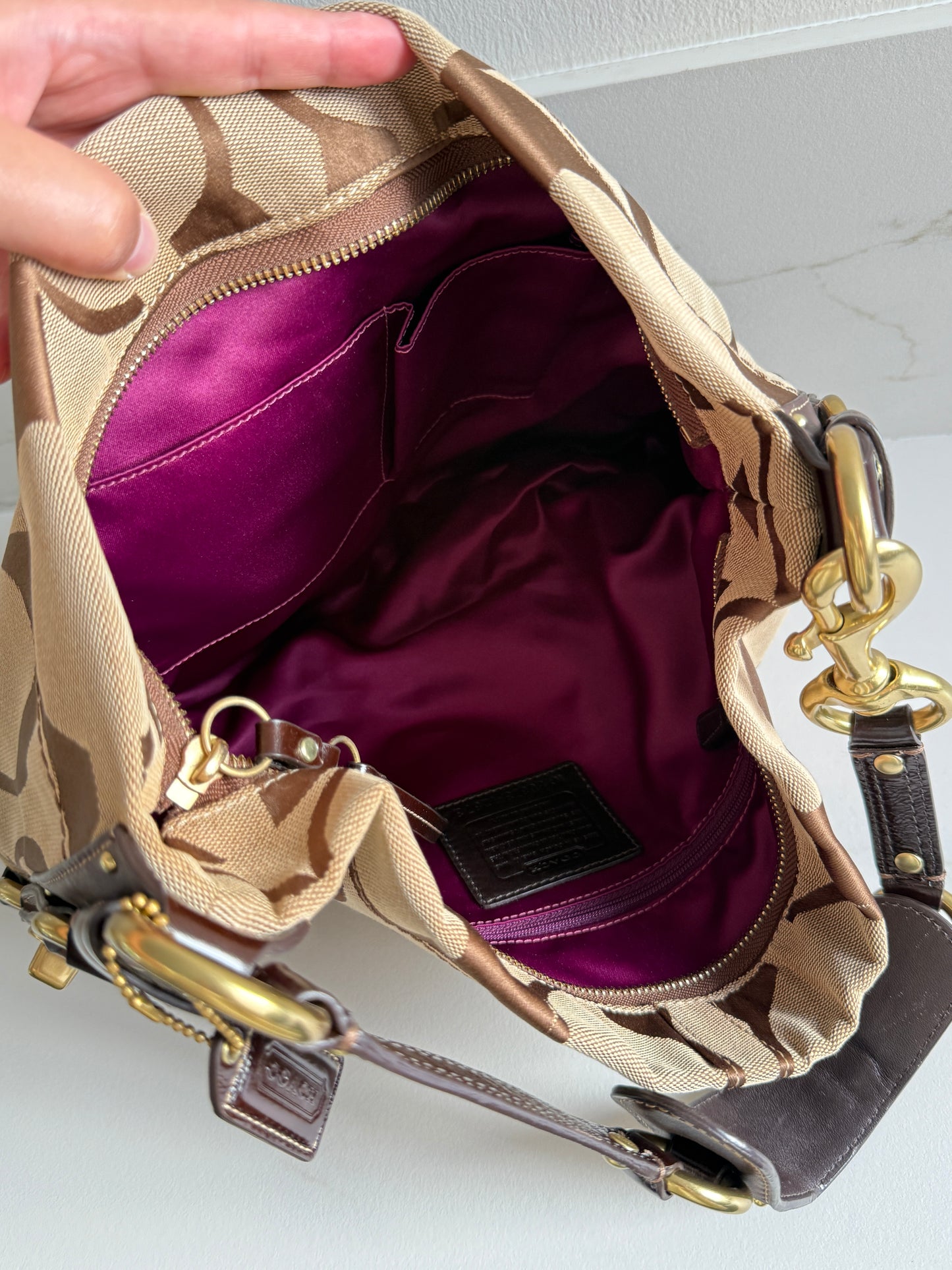 Coach Carly Signature Shoulder Bag