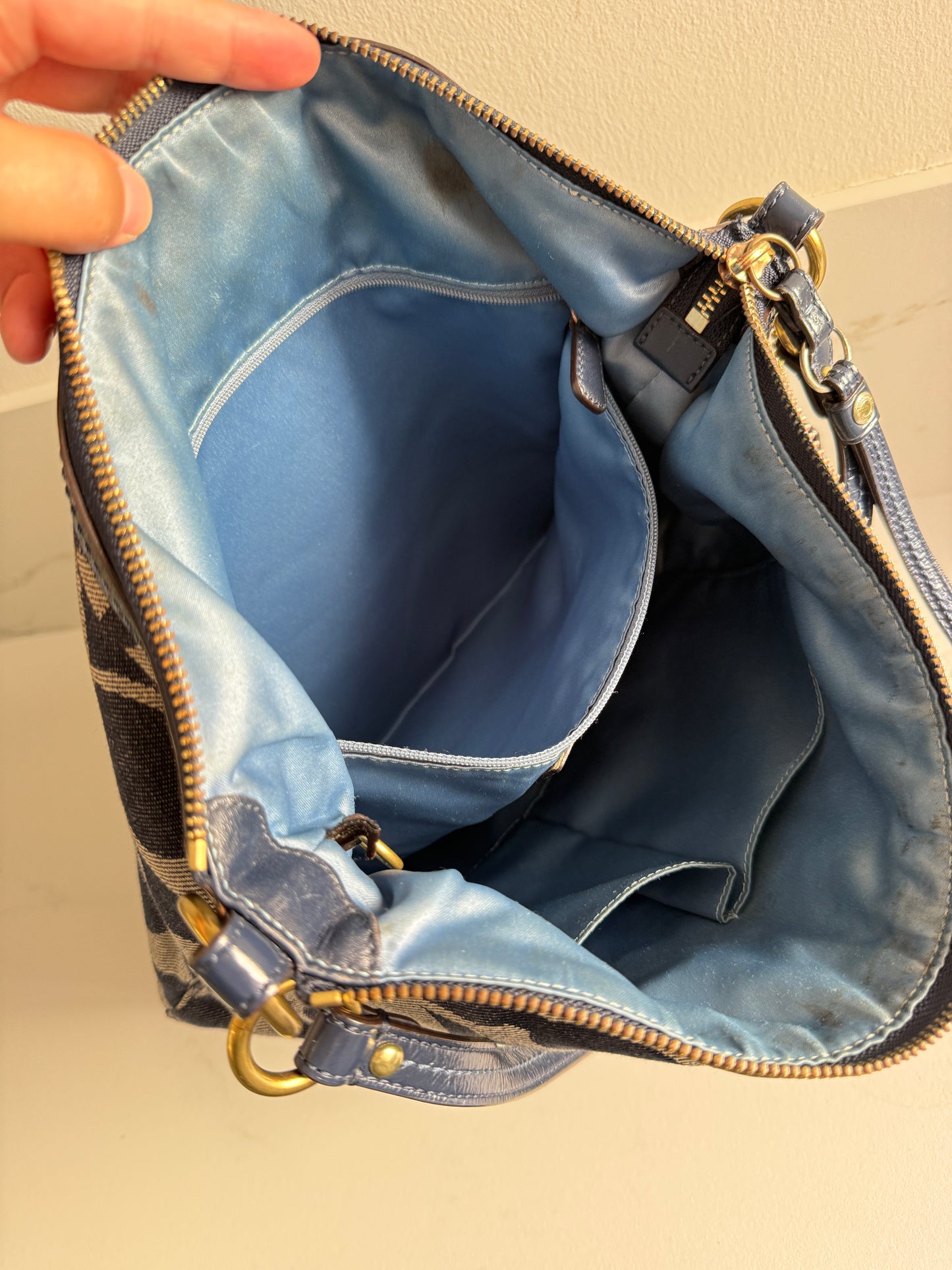 Rare Coach Denim Signature Shoulder Bag