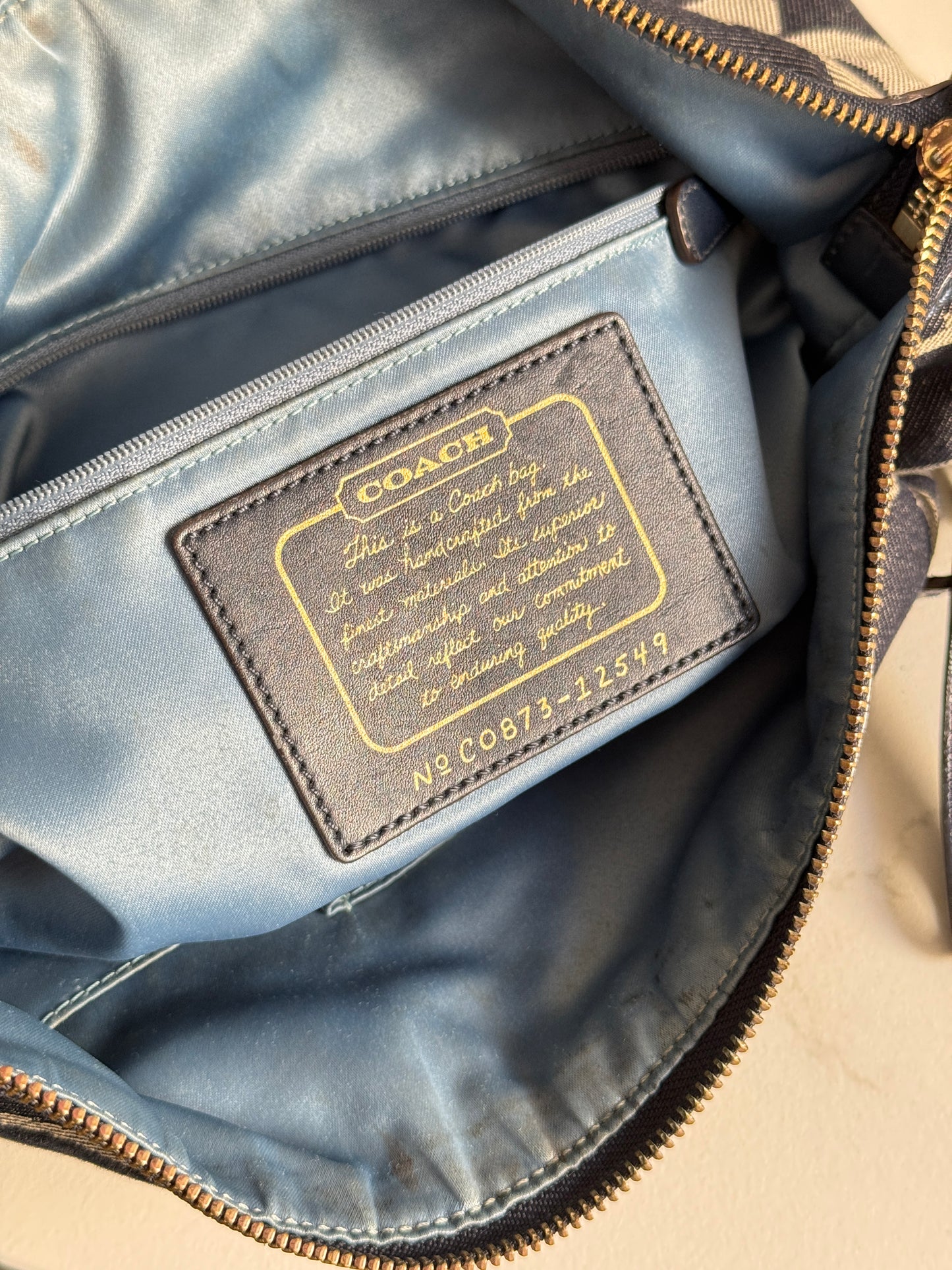 Rare Coach Denim Signature Shoulder Bag