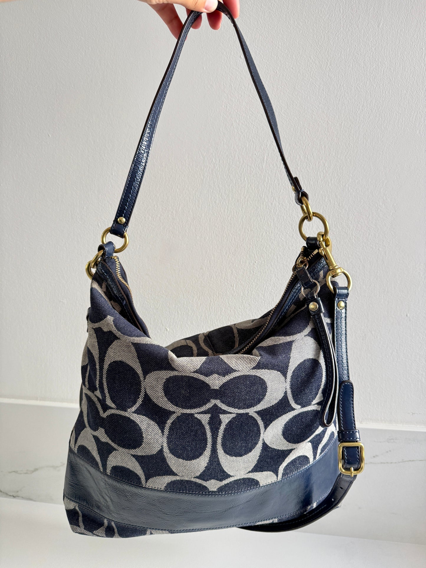 Rare Coach Denim Signature Shoulder Bag