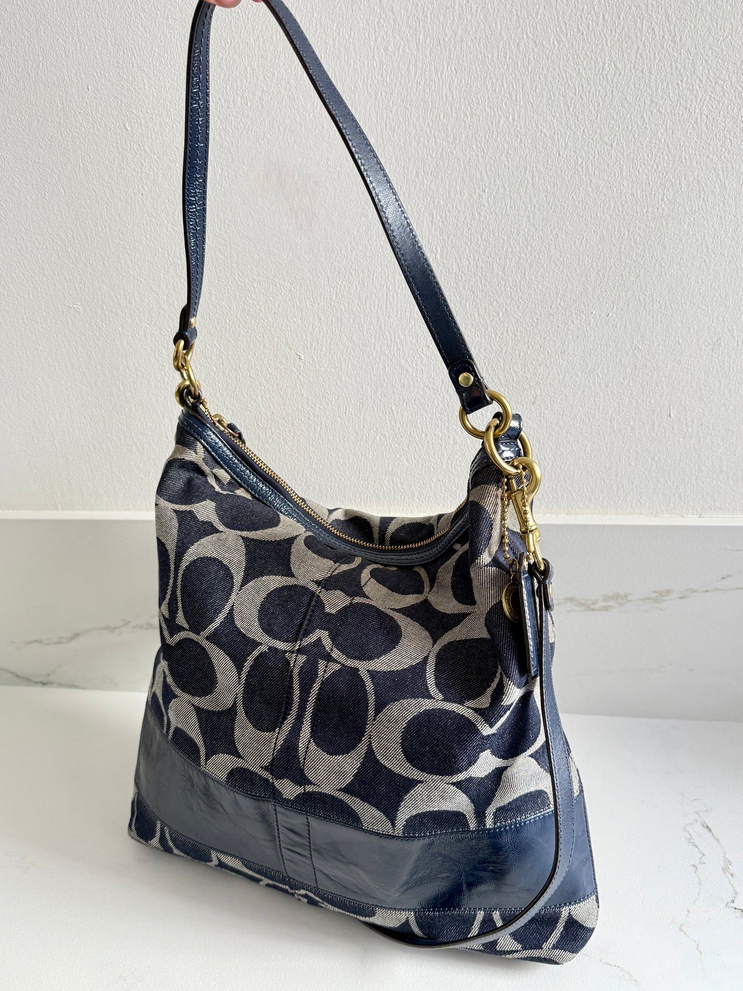 Rare Coach Denim Signature Shoulder Bag