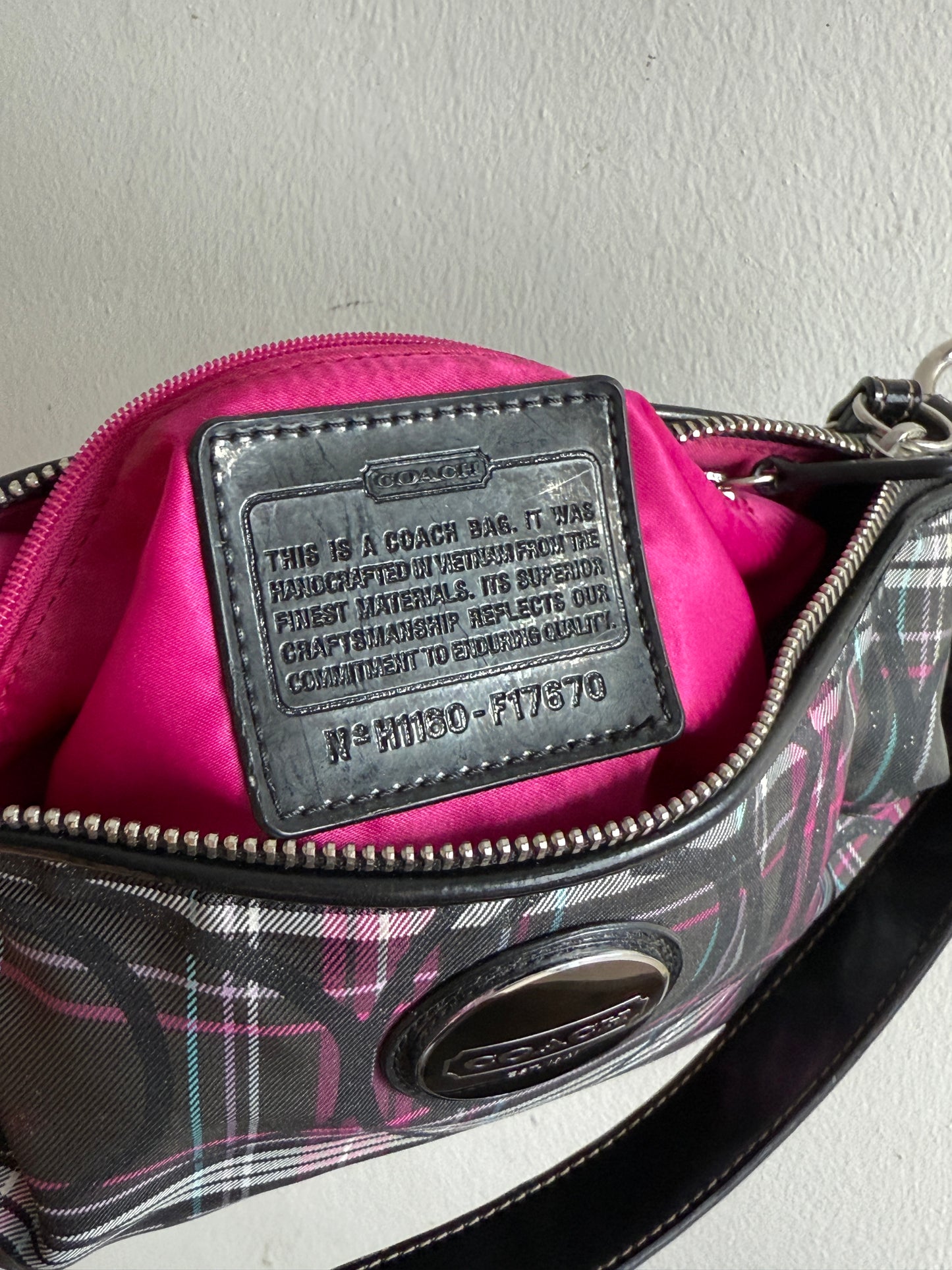 Rare Coach Poppy Plaid Shoulder Bag