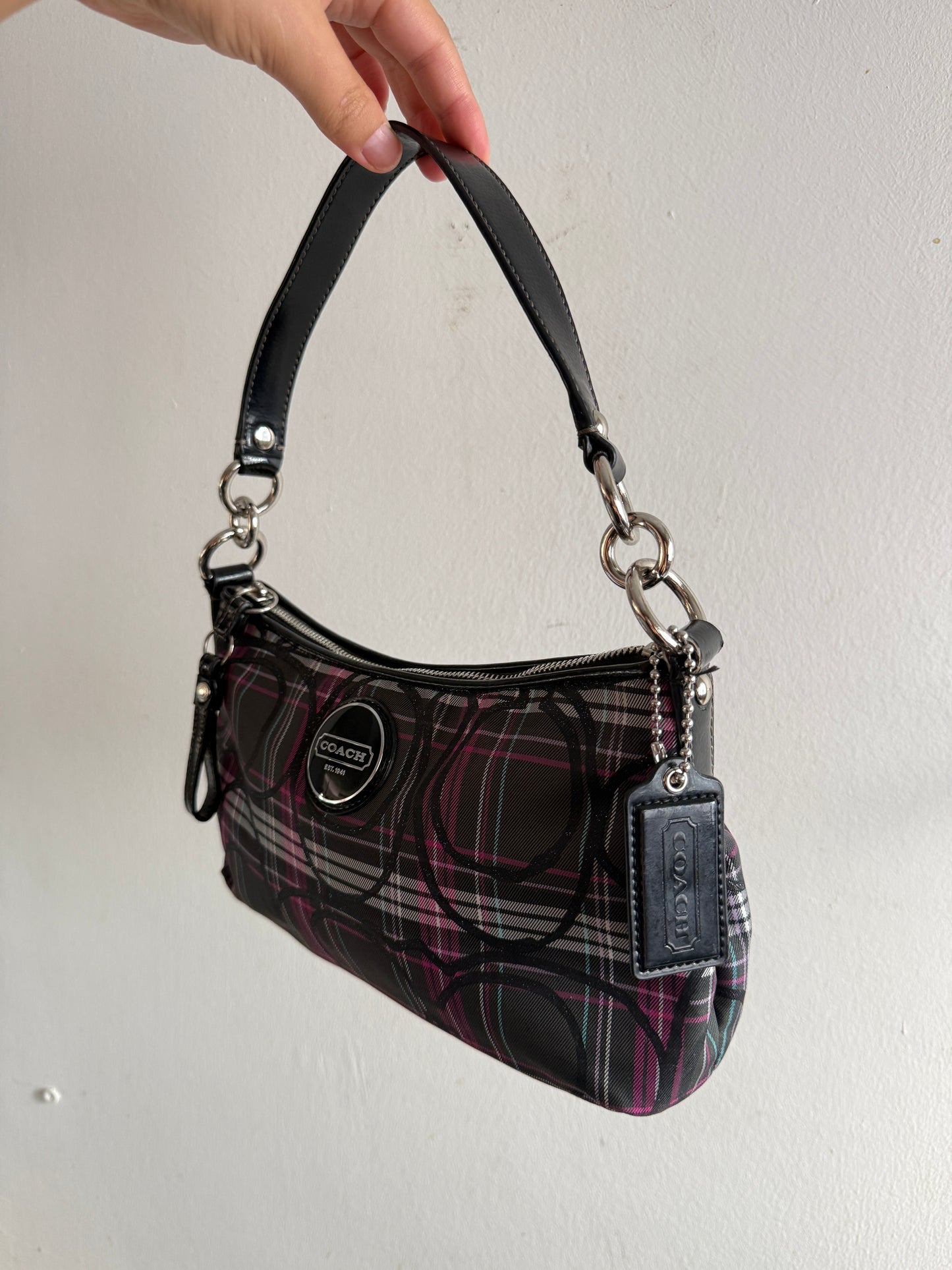 Rare Coach Poppy Plaid Shoulder Bag