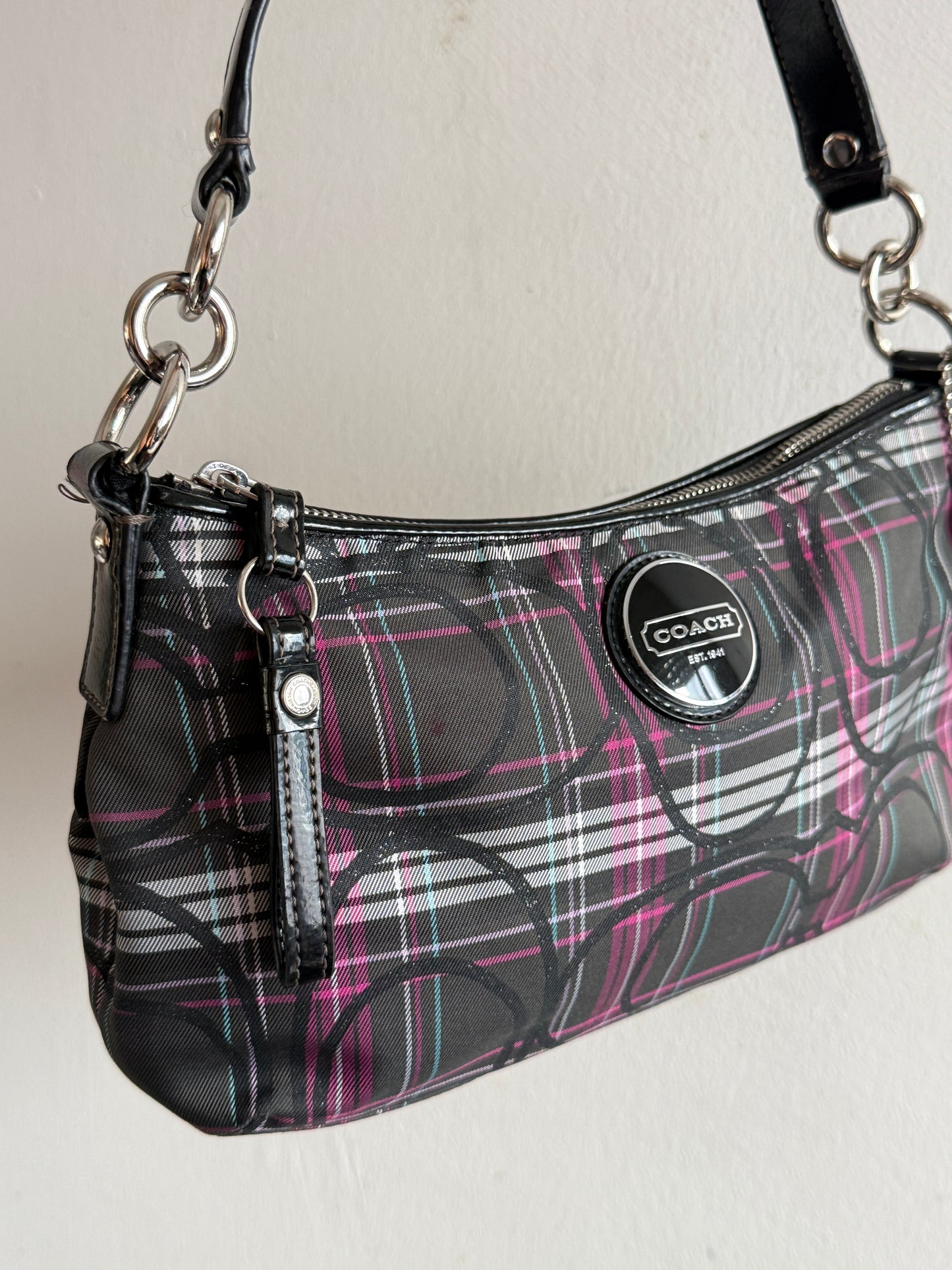 Rare Coach Poppy Plaid Shoulder Bag