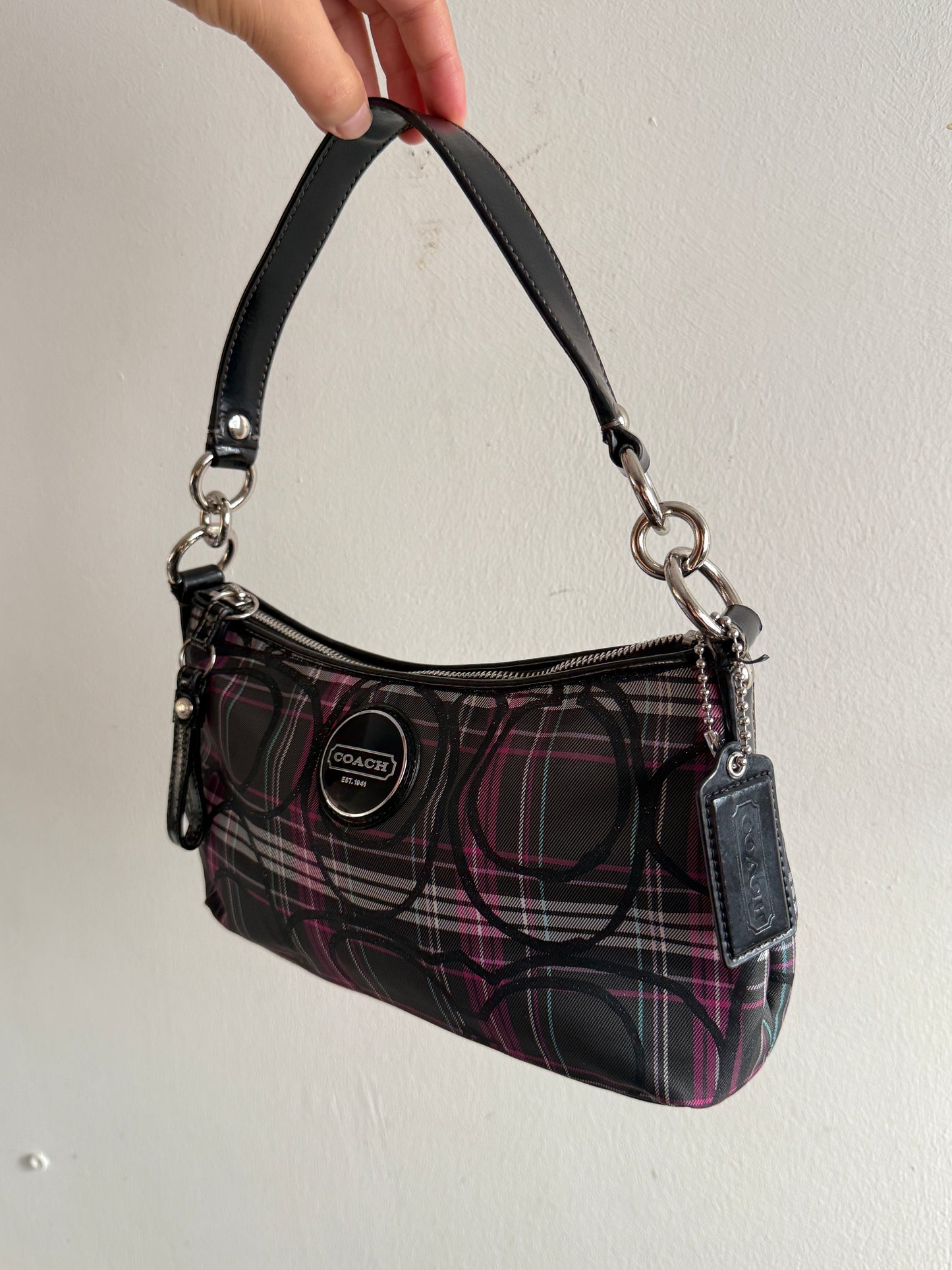 Rare Coach Poppy Plaid Shoulder Bag