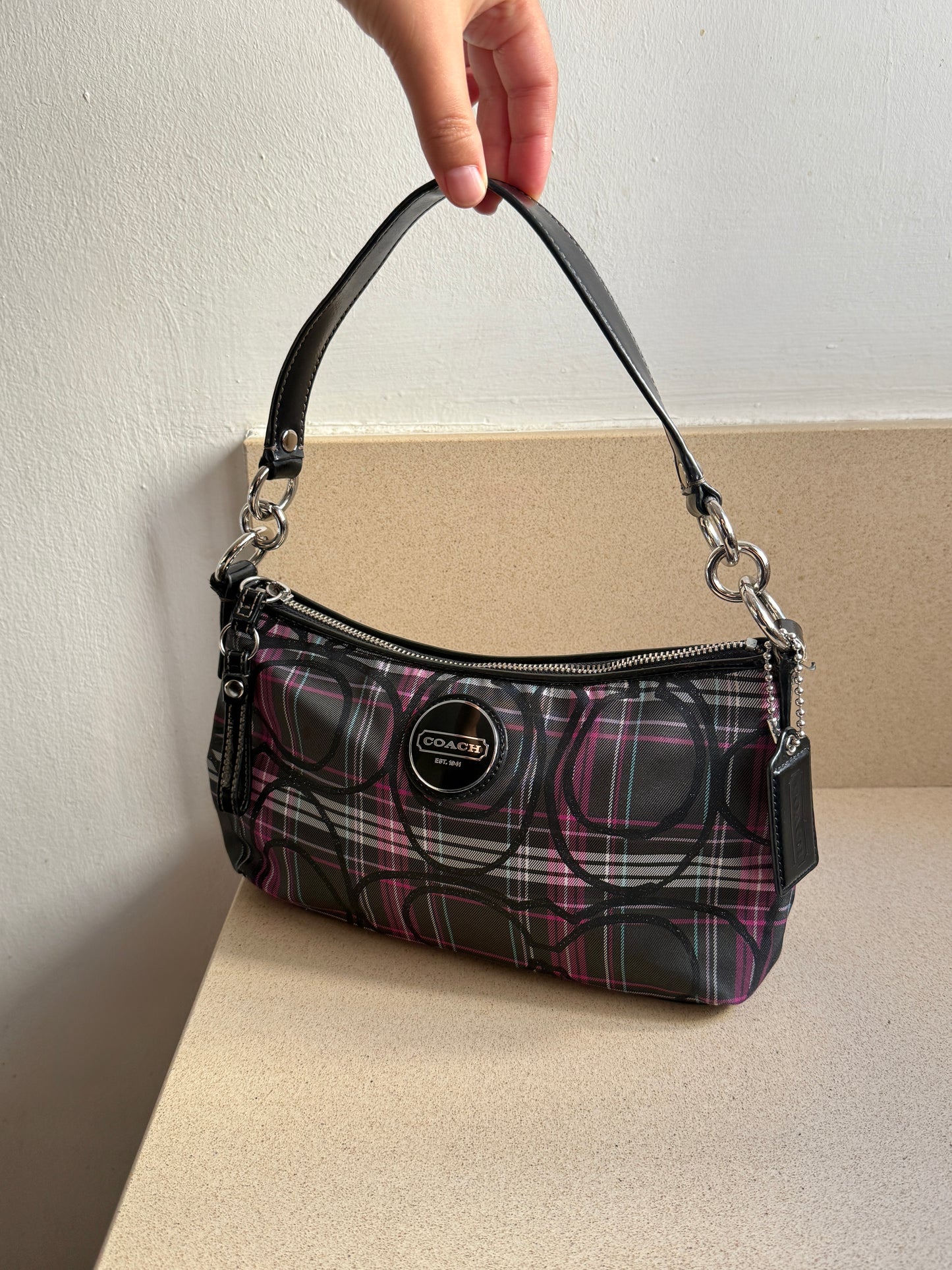 Rare Coach Poppy Plaid Shoulder Bag