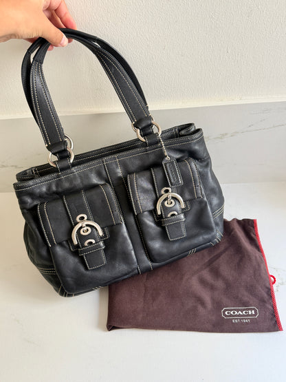 Super Rare Coach Soho Black Leather Shoulder Bag