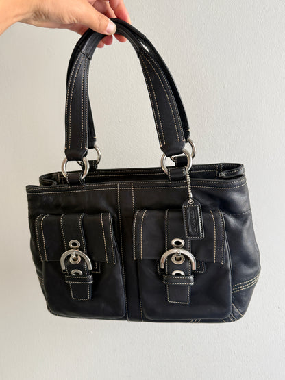 Super Rare Coach Soho Black Leather Shoulder Bag