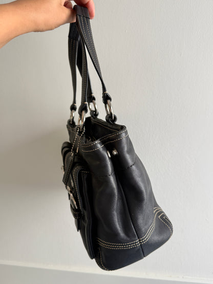 Super Rare Coach Soho Black Leather Shoulder Bag