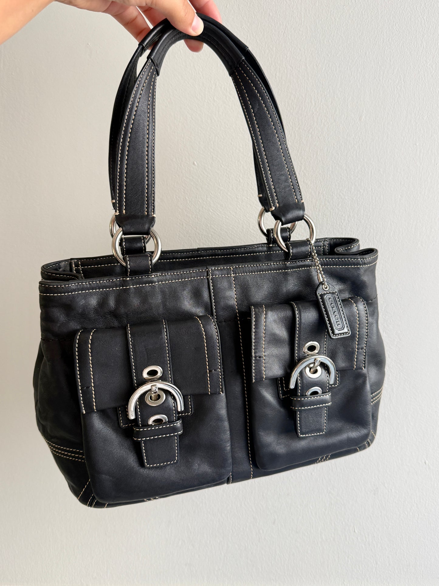 Super Rare Coach Soho Black Leather Shoulder Bag