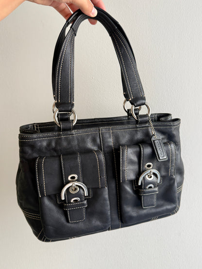 Super Rare Coach Soho Black Leather Shoulder Bag