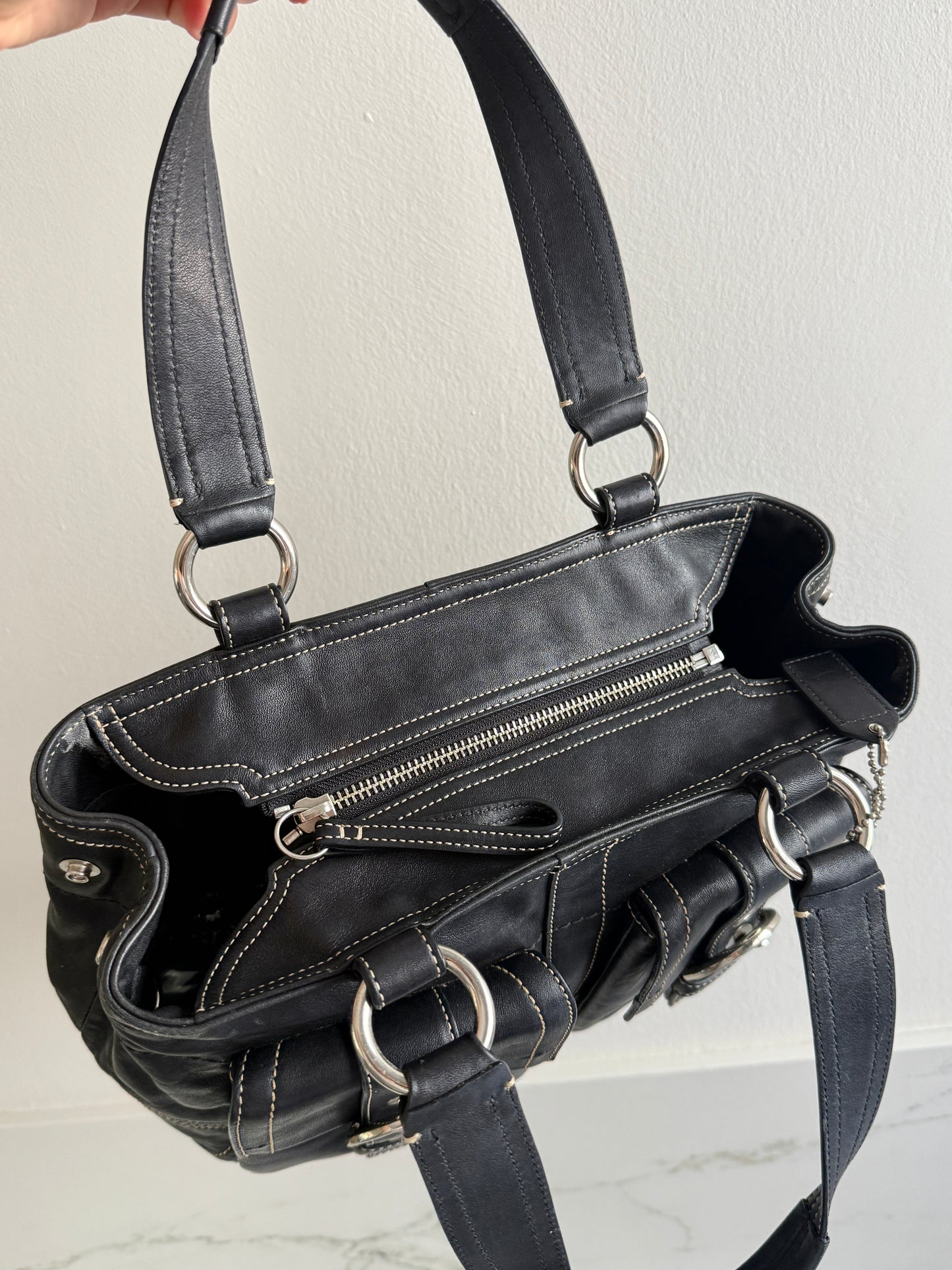 Super Rare Coach Soho Black Leather Shoulder Bag