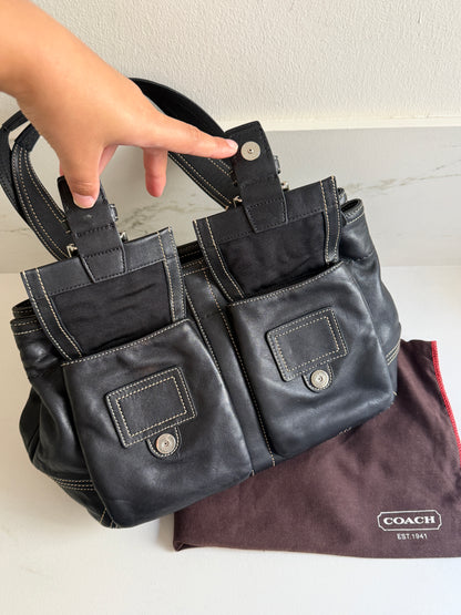 Super Rare Coach Soho Black Leather Shoulder Bag