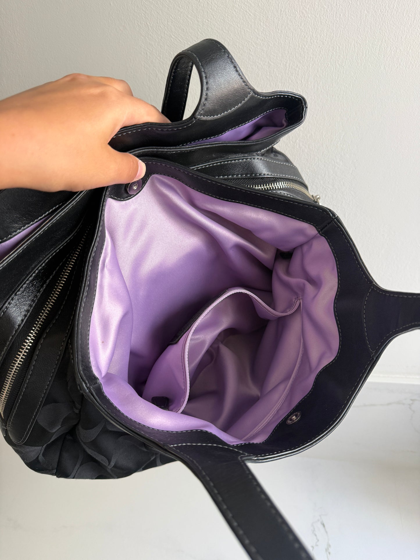 Coach Lexi Black Signature Shoulder Bag