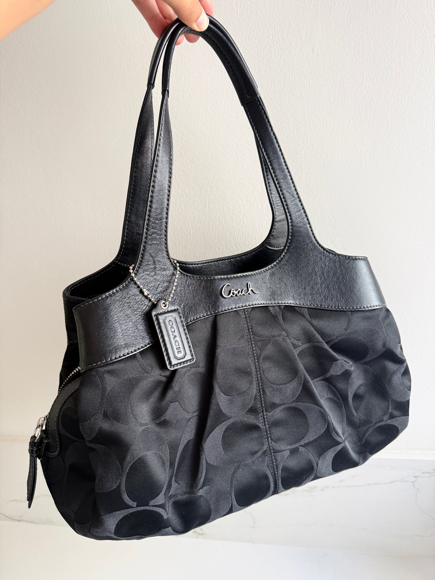 Coach Lexi Black Signature Shoulder Bag