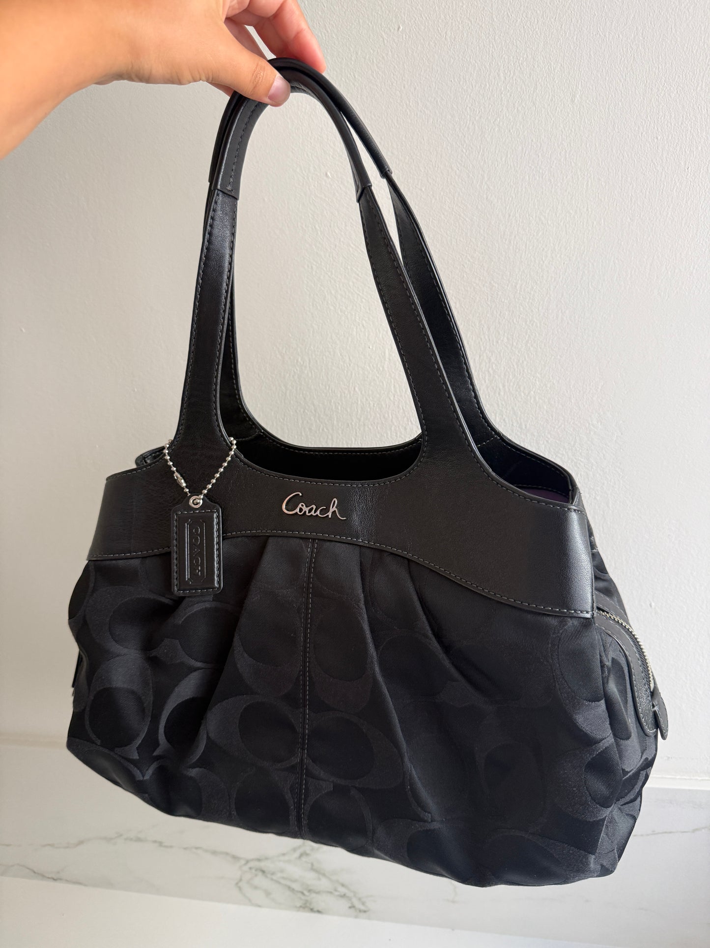 Coach Lexi Black Signature Shoulder Bag