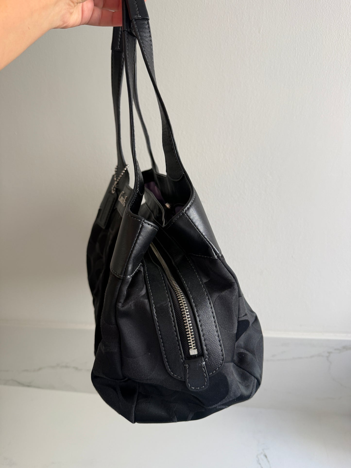 Coach Lexi Black Signature Shoulder Bag