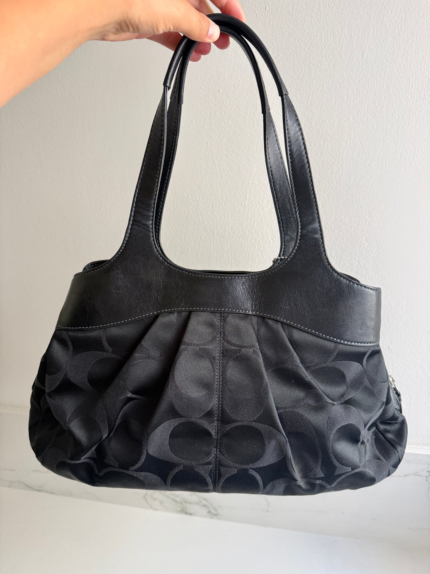 Coach Lexi Black Signature Shoulder Bag