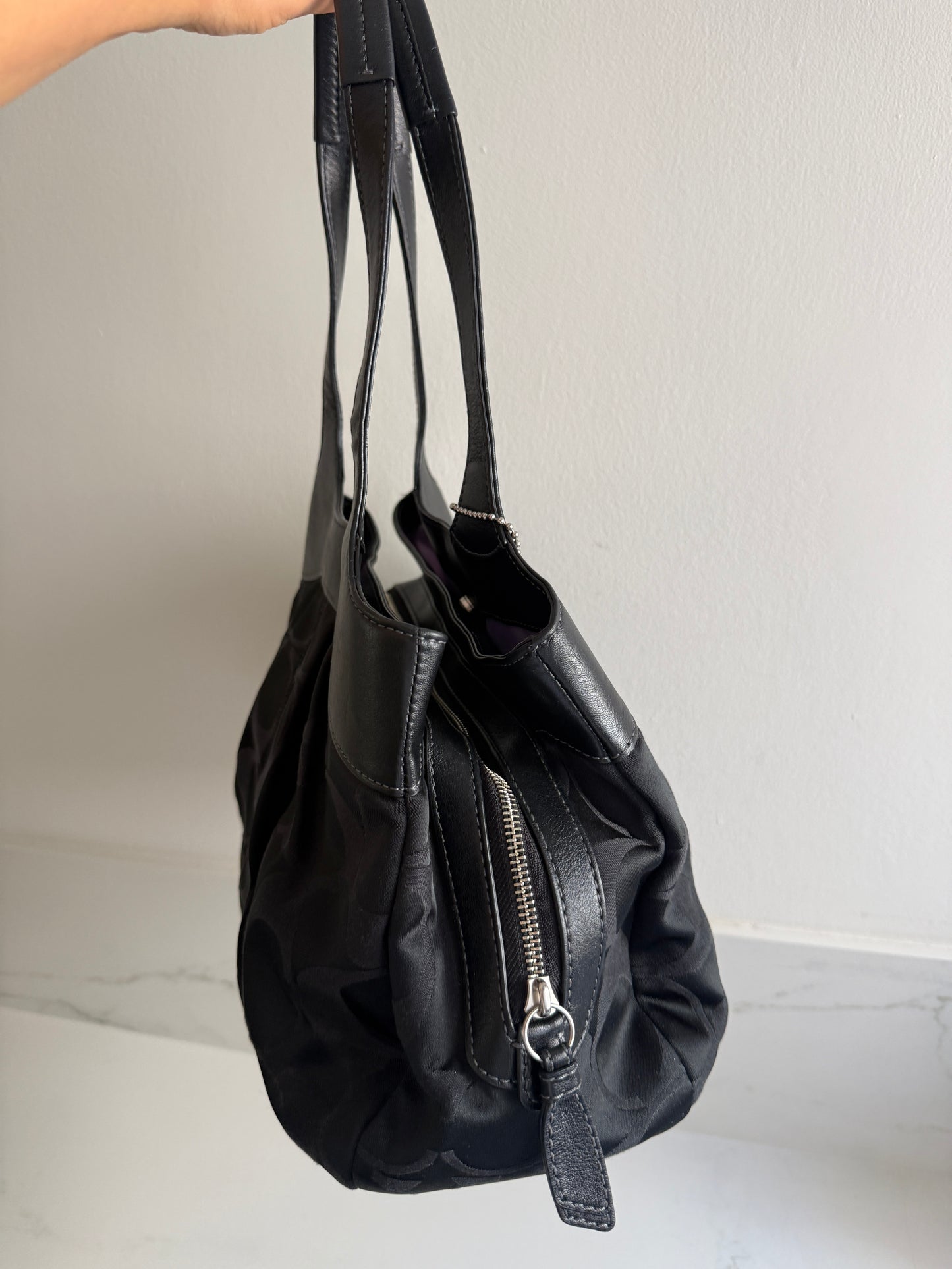 Coach Lexi Black Signature Shoulder Bag