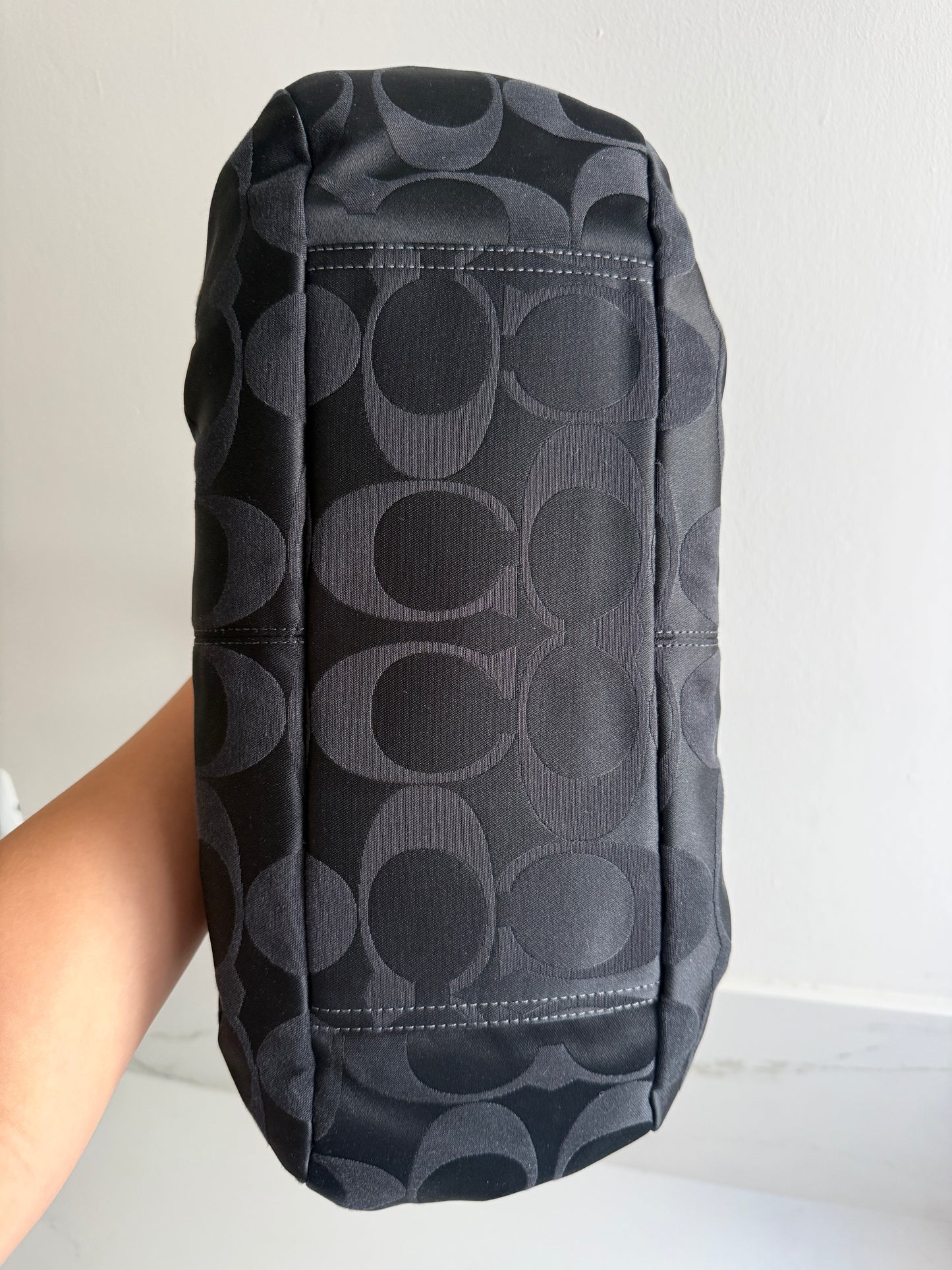 Coach Lexi Black Signature Shoulder Bag