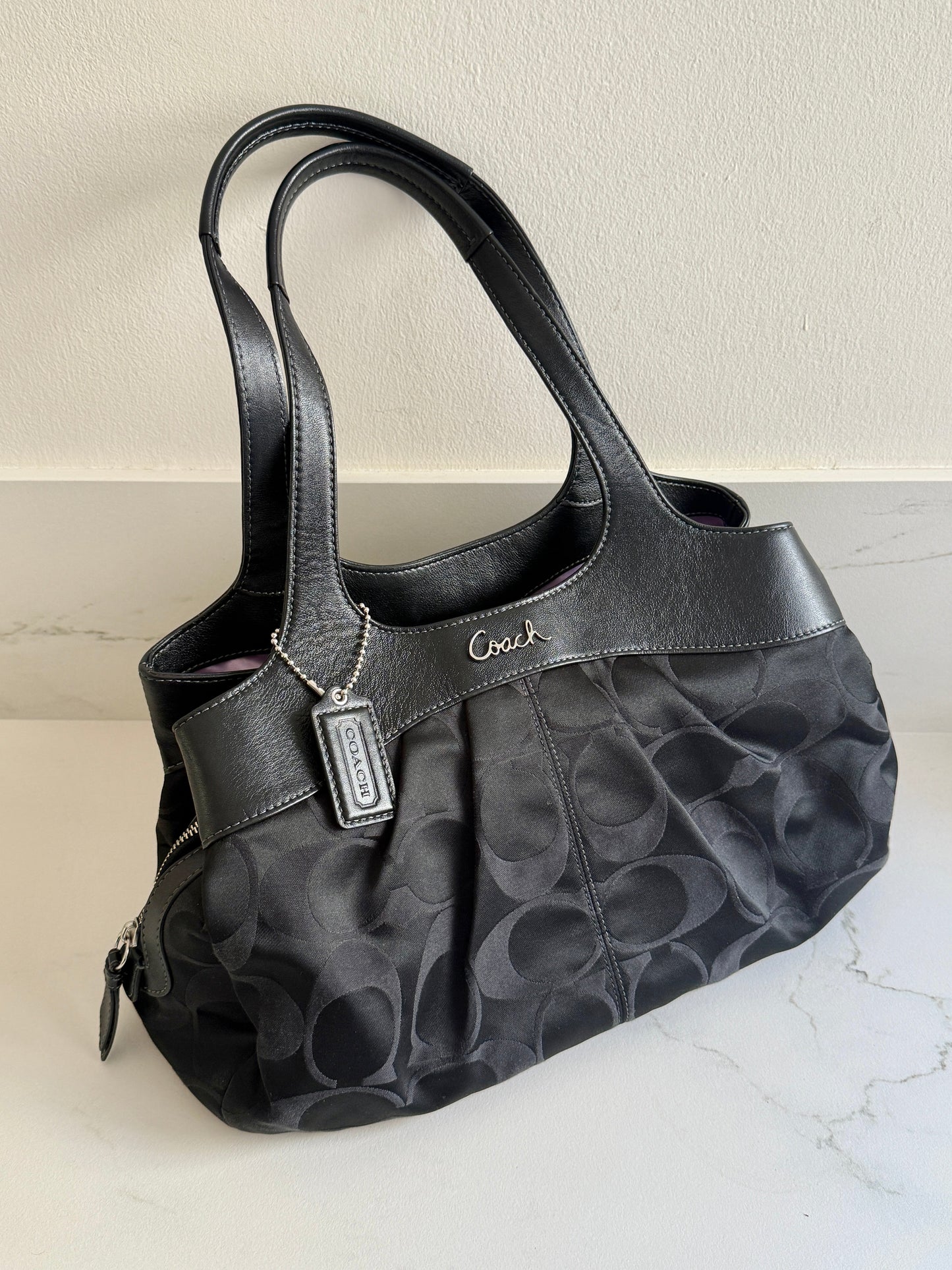 Coach Lexi Black Signature Shoulder Bag