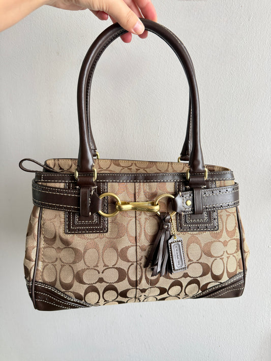 Rare Coach Hampton Signature Shoulder Bag