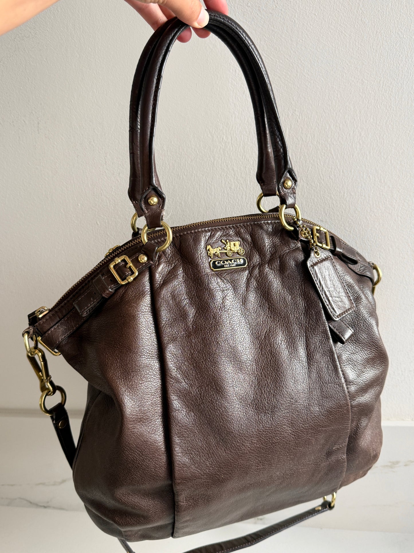 Rare Coach Sophia Lindsey Leather Tote Bag