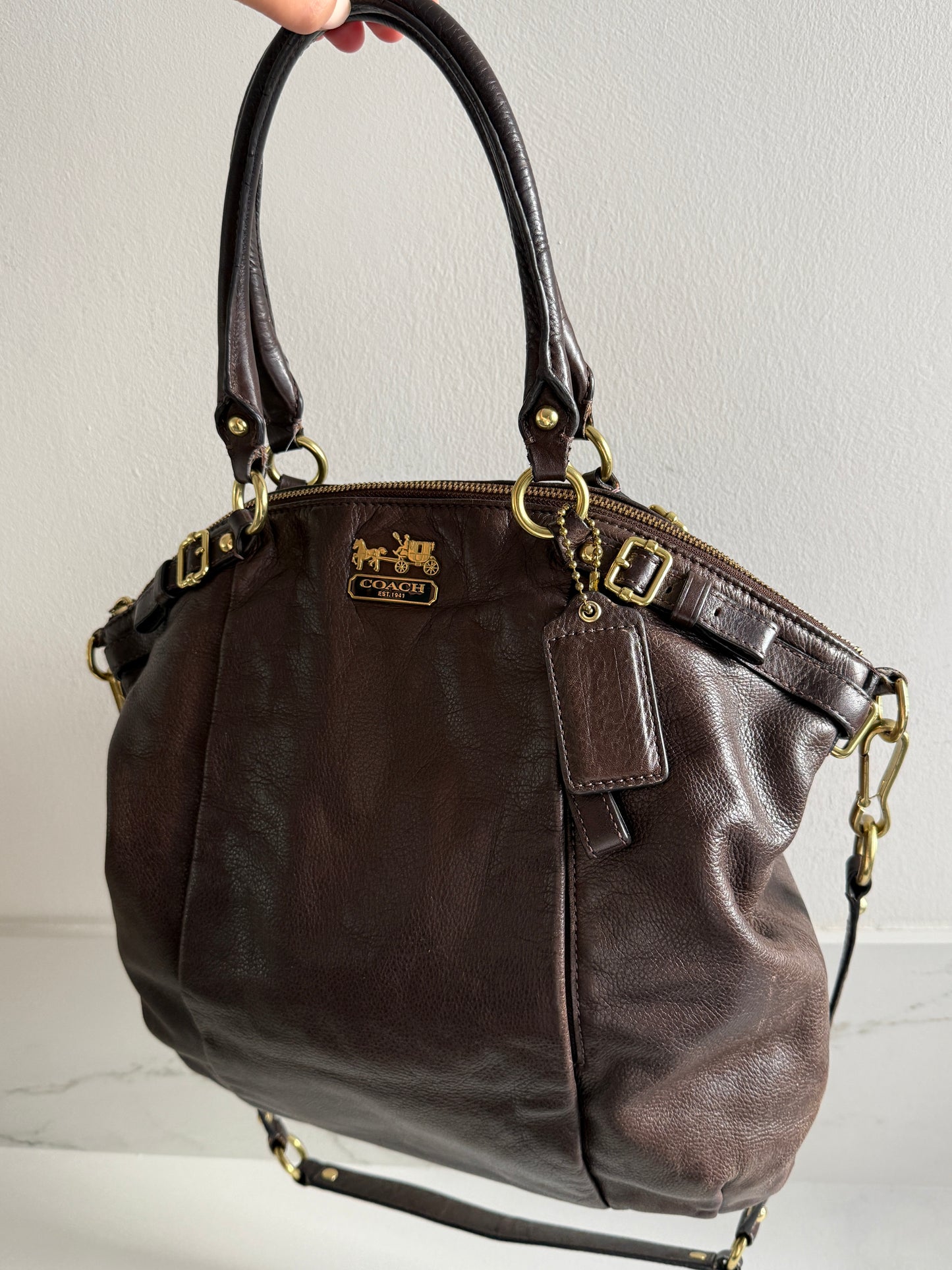 Rare Coach Sophia Lindsey Leather Tote Bag