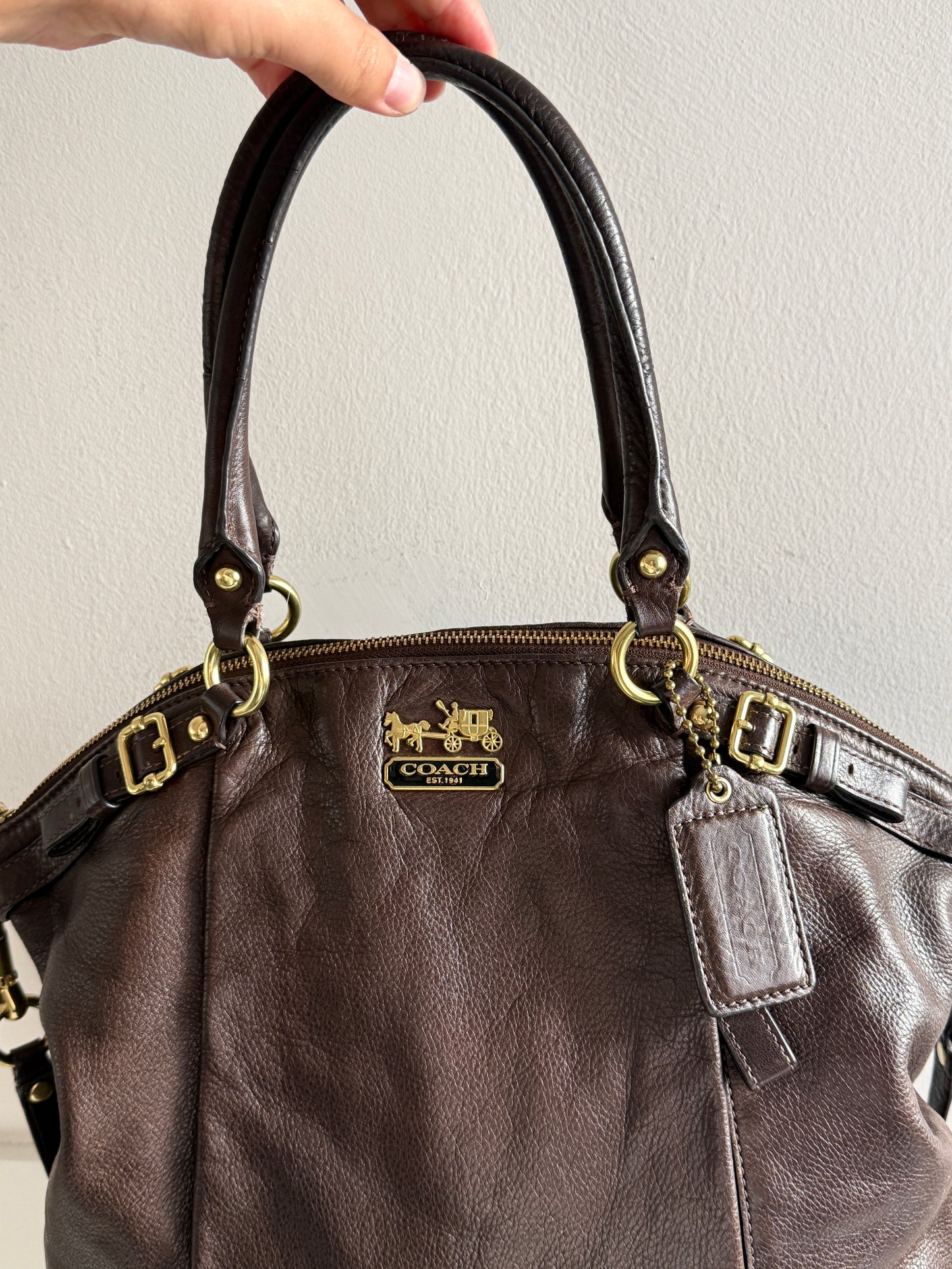 Rare Coach Sophia Lindsey Leather Tote Bag