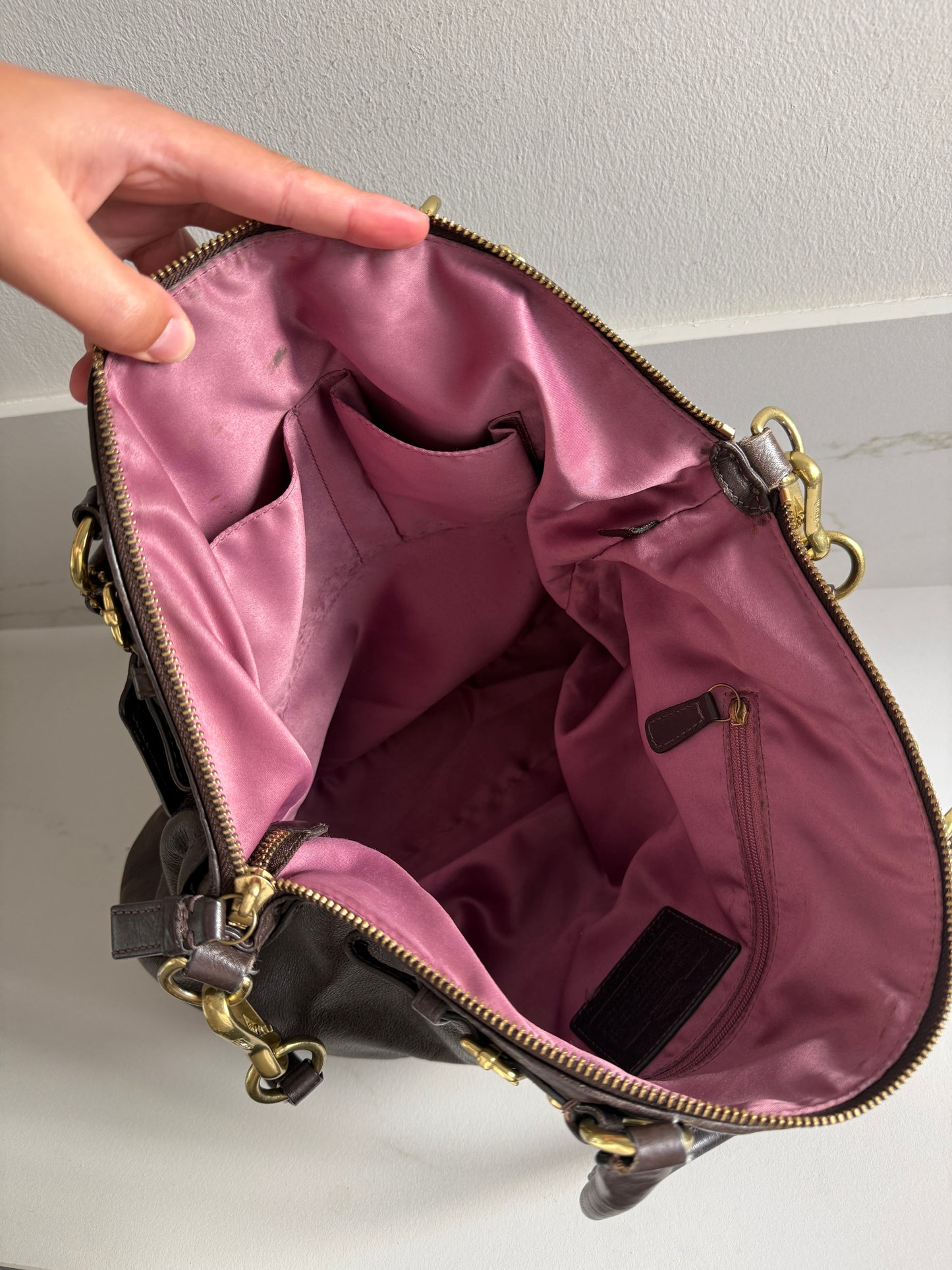 Rare Coach Sophia Lindsey Leather Tote Bag