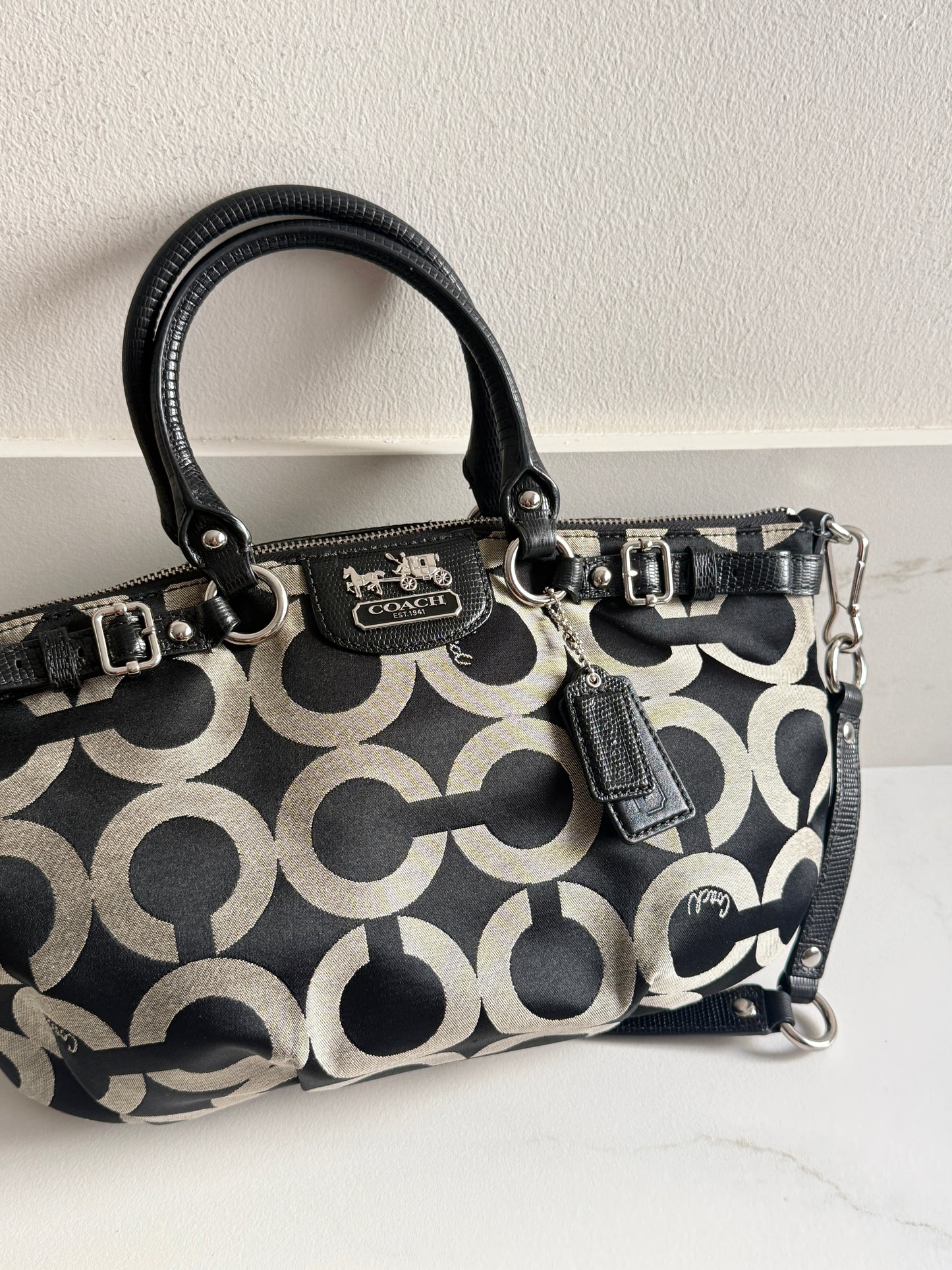 Rare Coach Madison Sophia Op Art Satchel