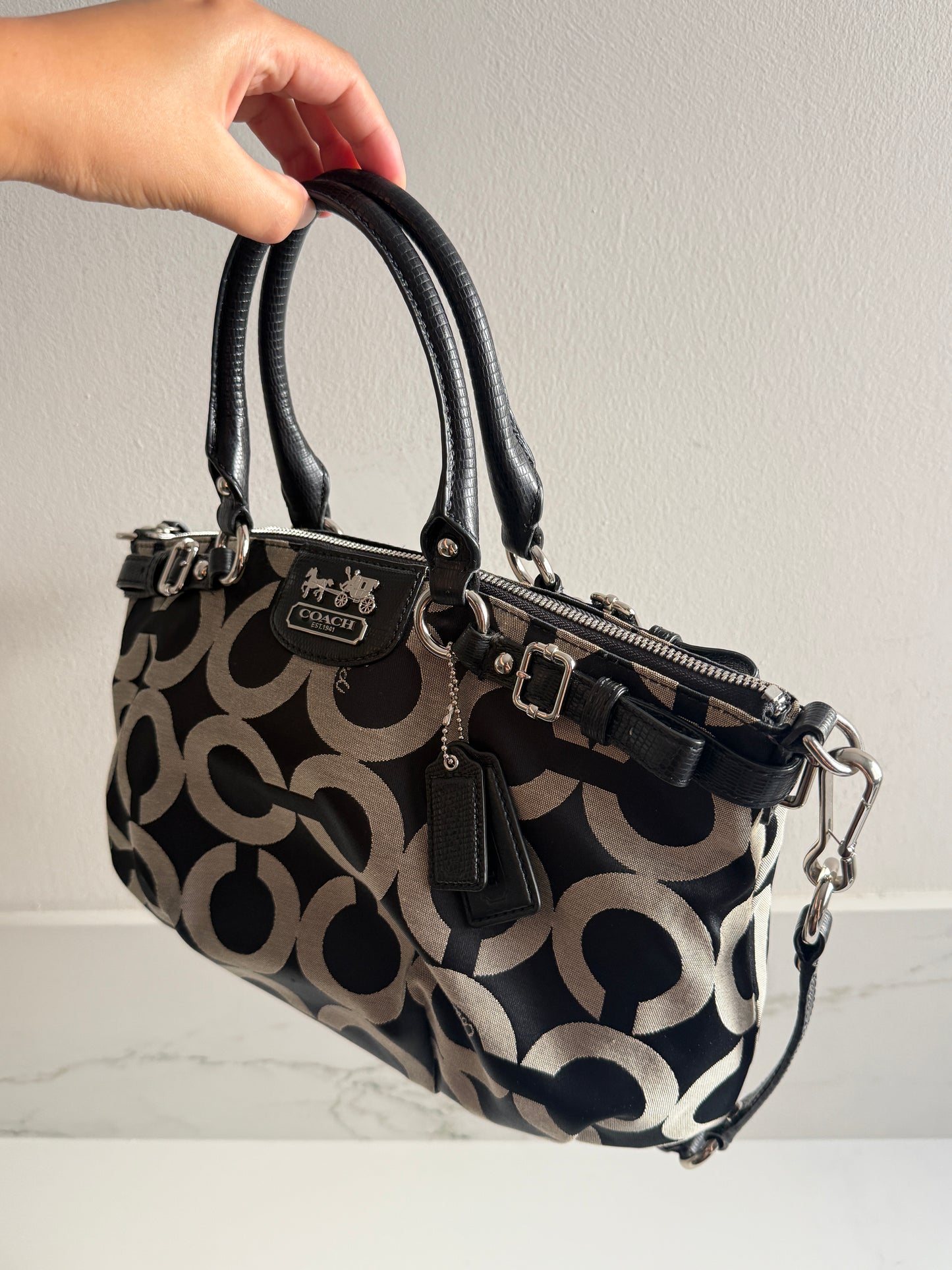 Rare Coach Madison Sophia Op Art Satchel