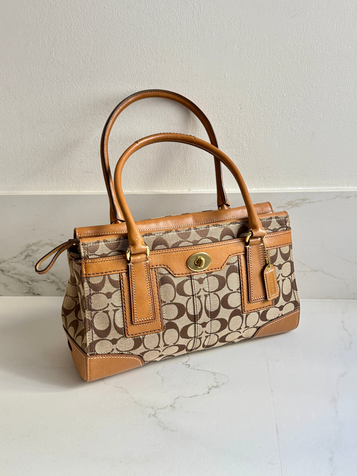 Coach Hampton Signature Shoulder Bag, Medium