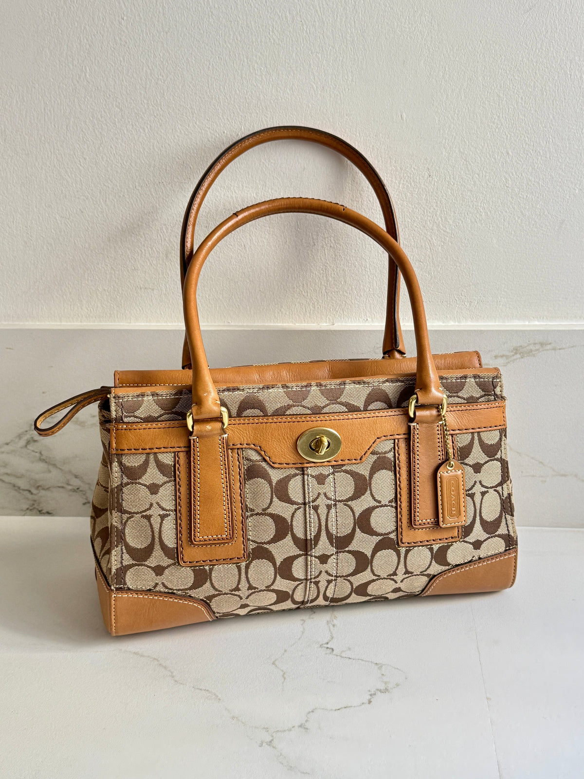 Coach Hampton Signature Shoulder Bag, Medium