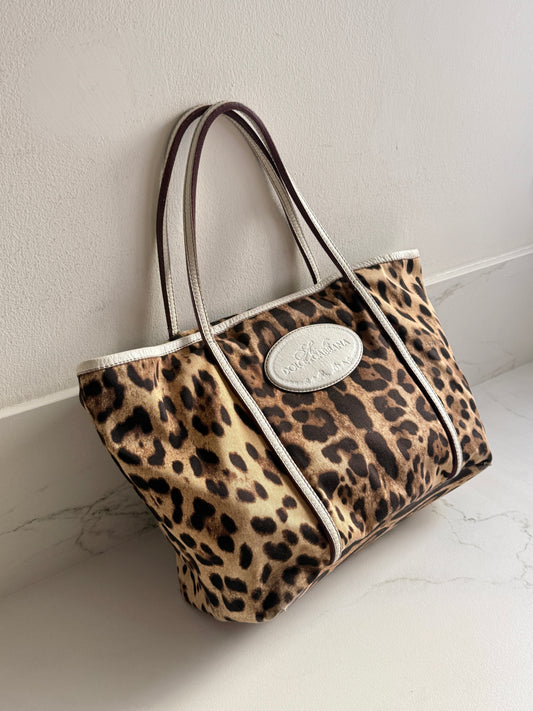 Dolce & Gabbana Leopard Print Animalier Tote Bag
