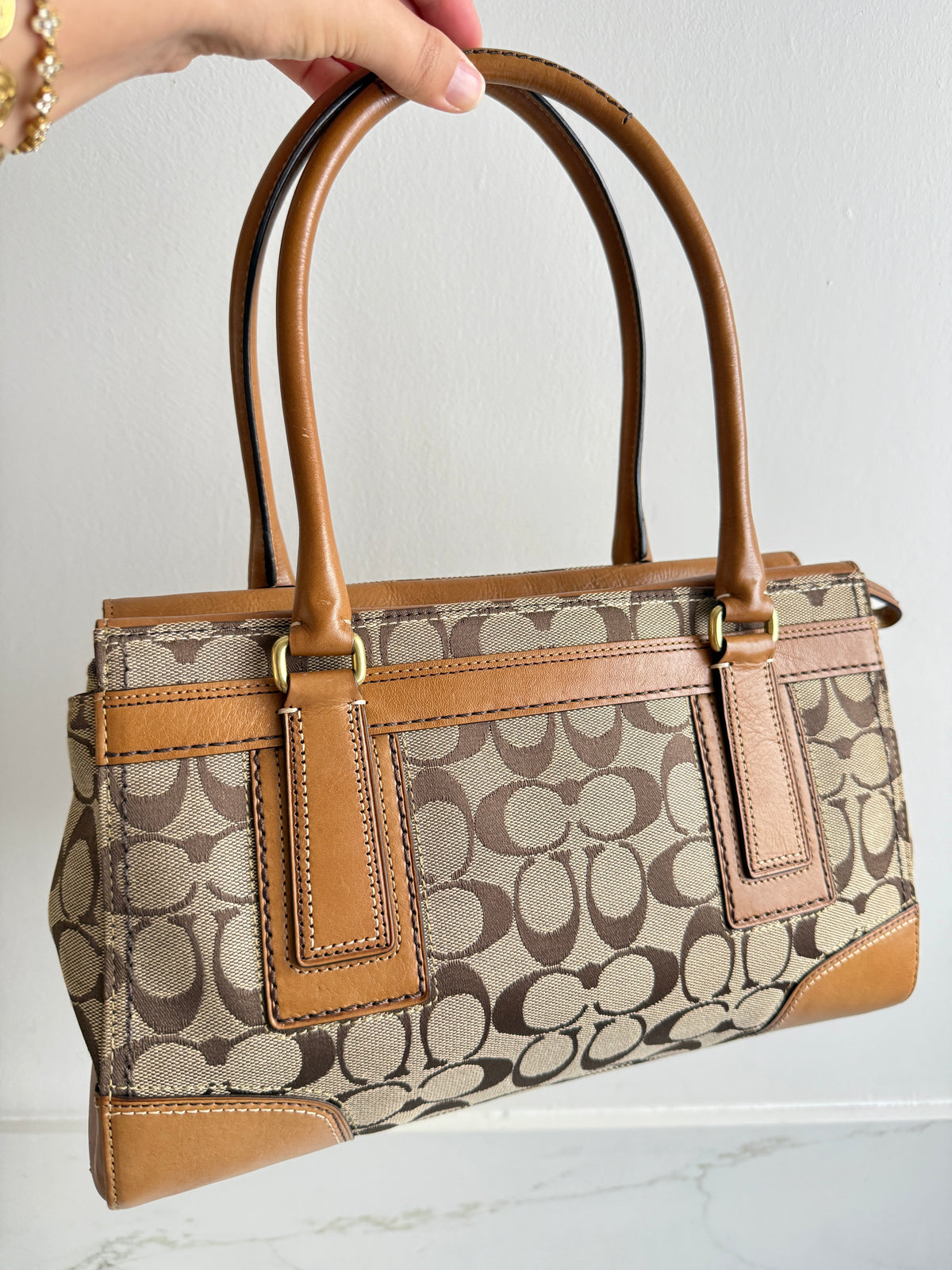 Coach Hampton Signature Shoulder Bag, Medium