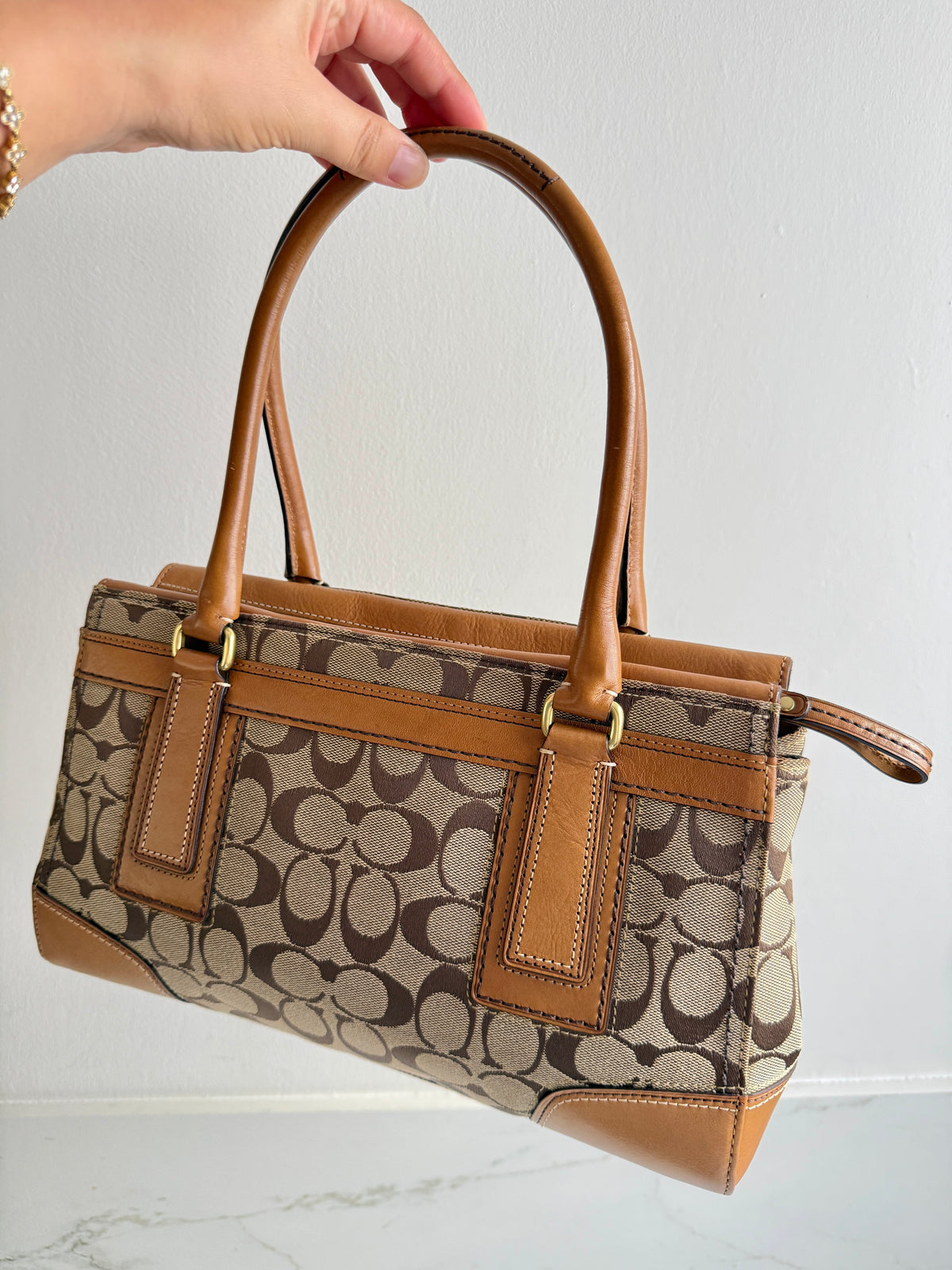 Coach Hampton Signature Shoulder Bag, Medium