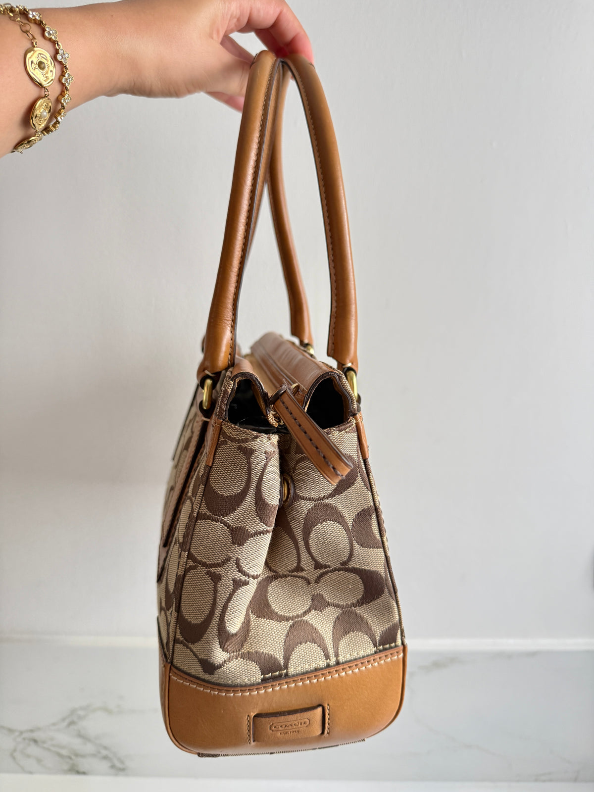 Coach Hampton Signature Shoulder Bag, Medium